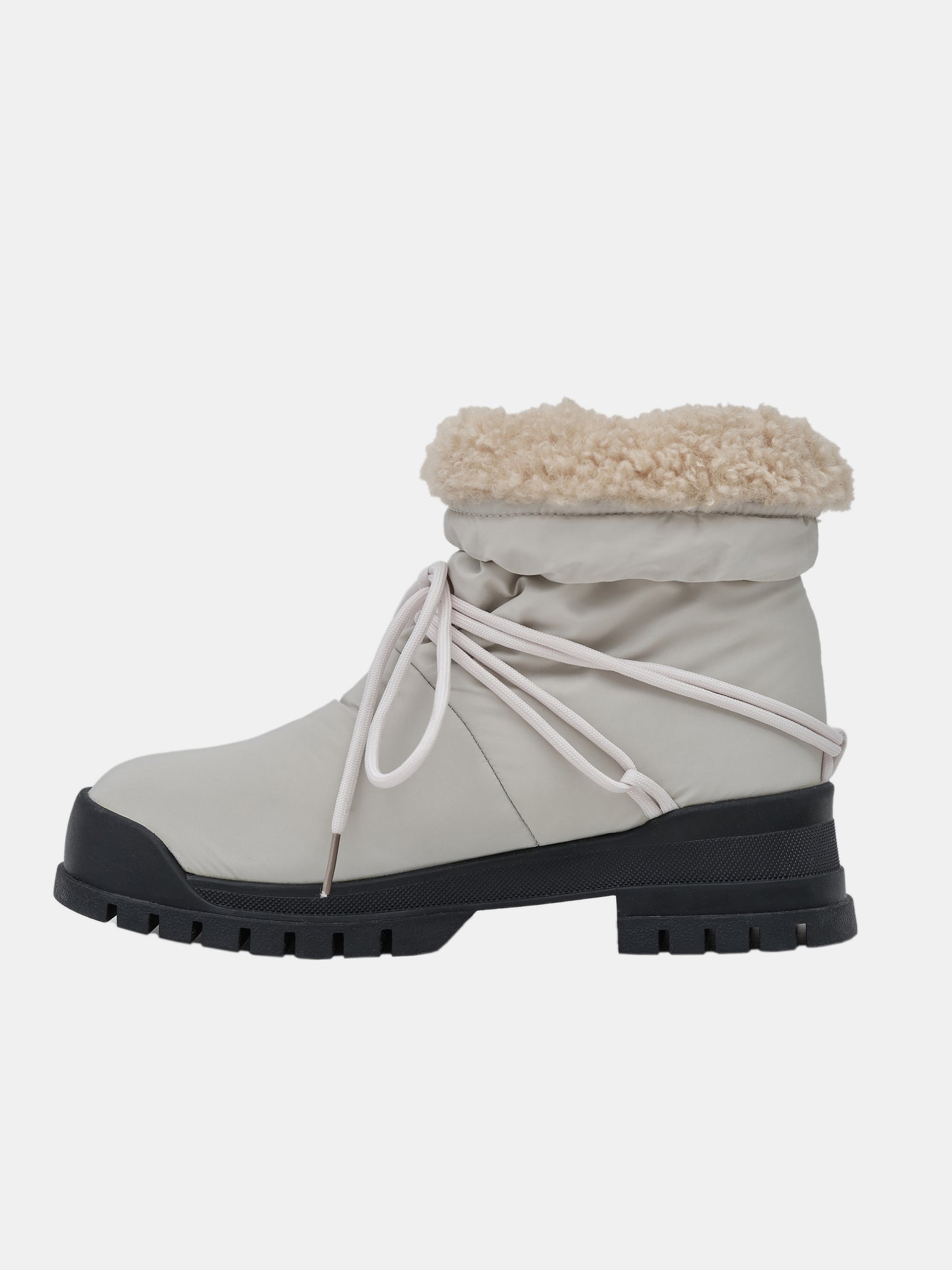 Puffer Ankle Boots, Porcelain