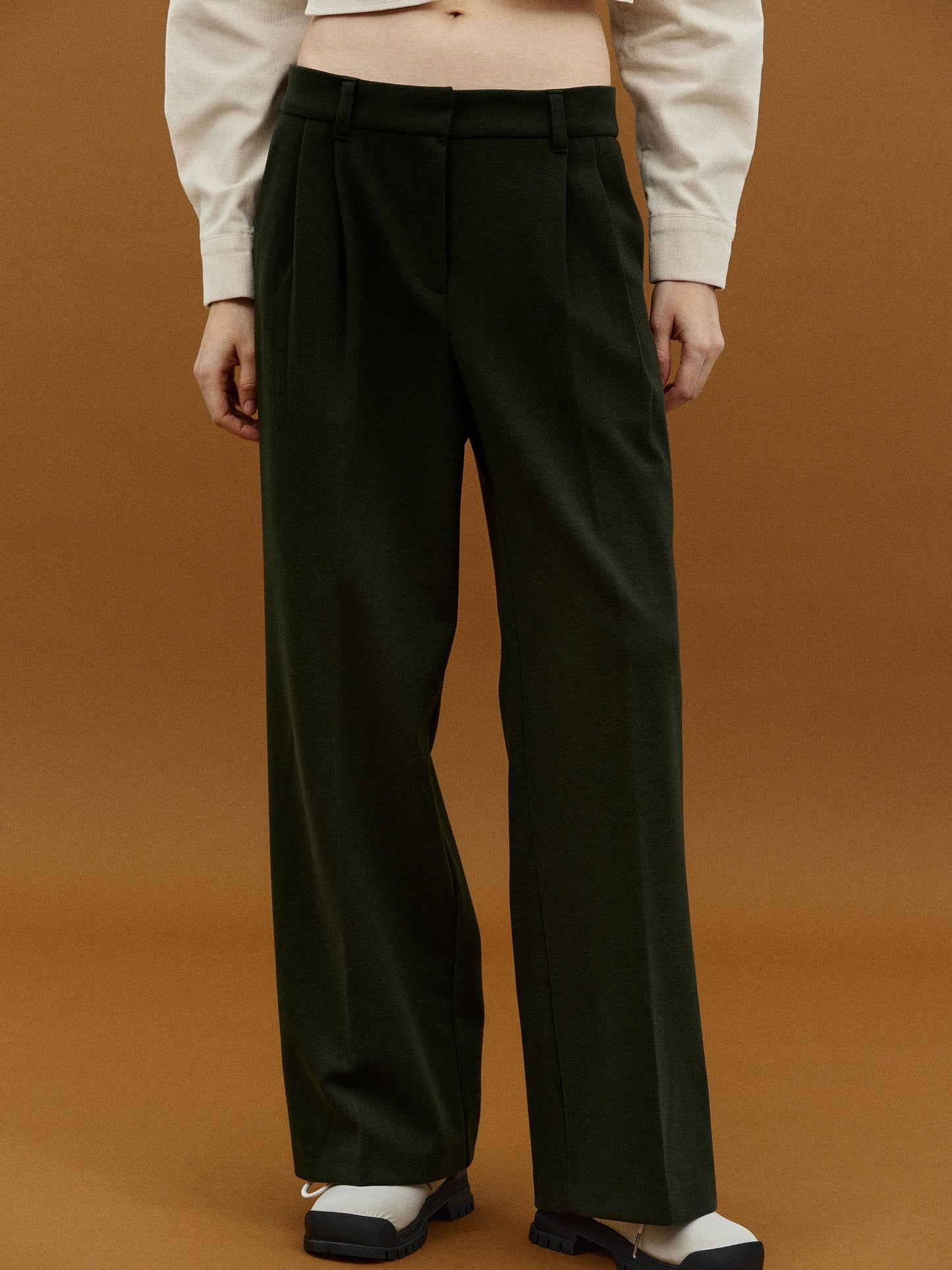 Fleece Suit Trousers, Dark Olive