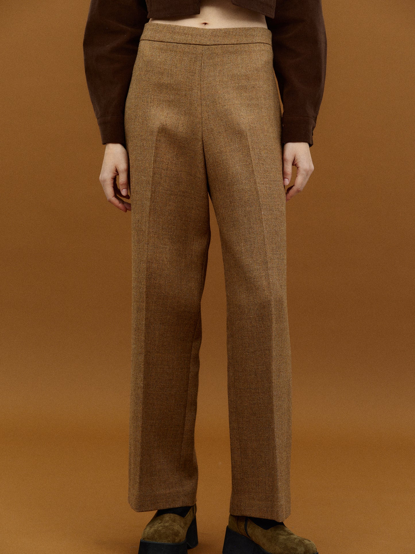 Wool Suit Trousers, Tawny