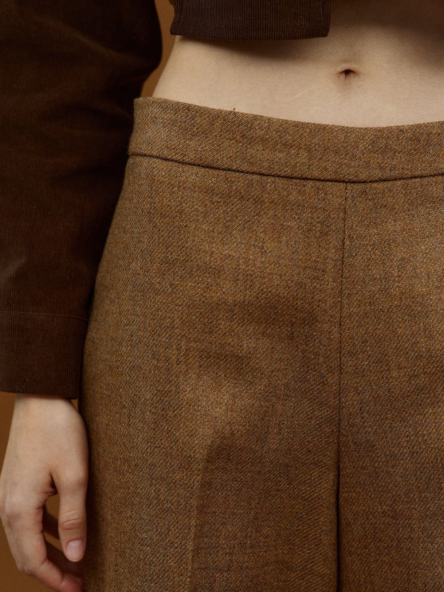 Wool Suit Trousers, Tawny