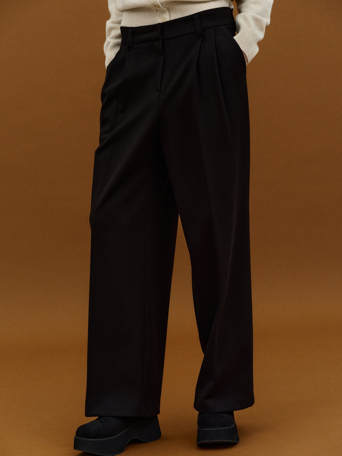 Fleece Suit Trousers, Black