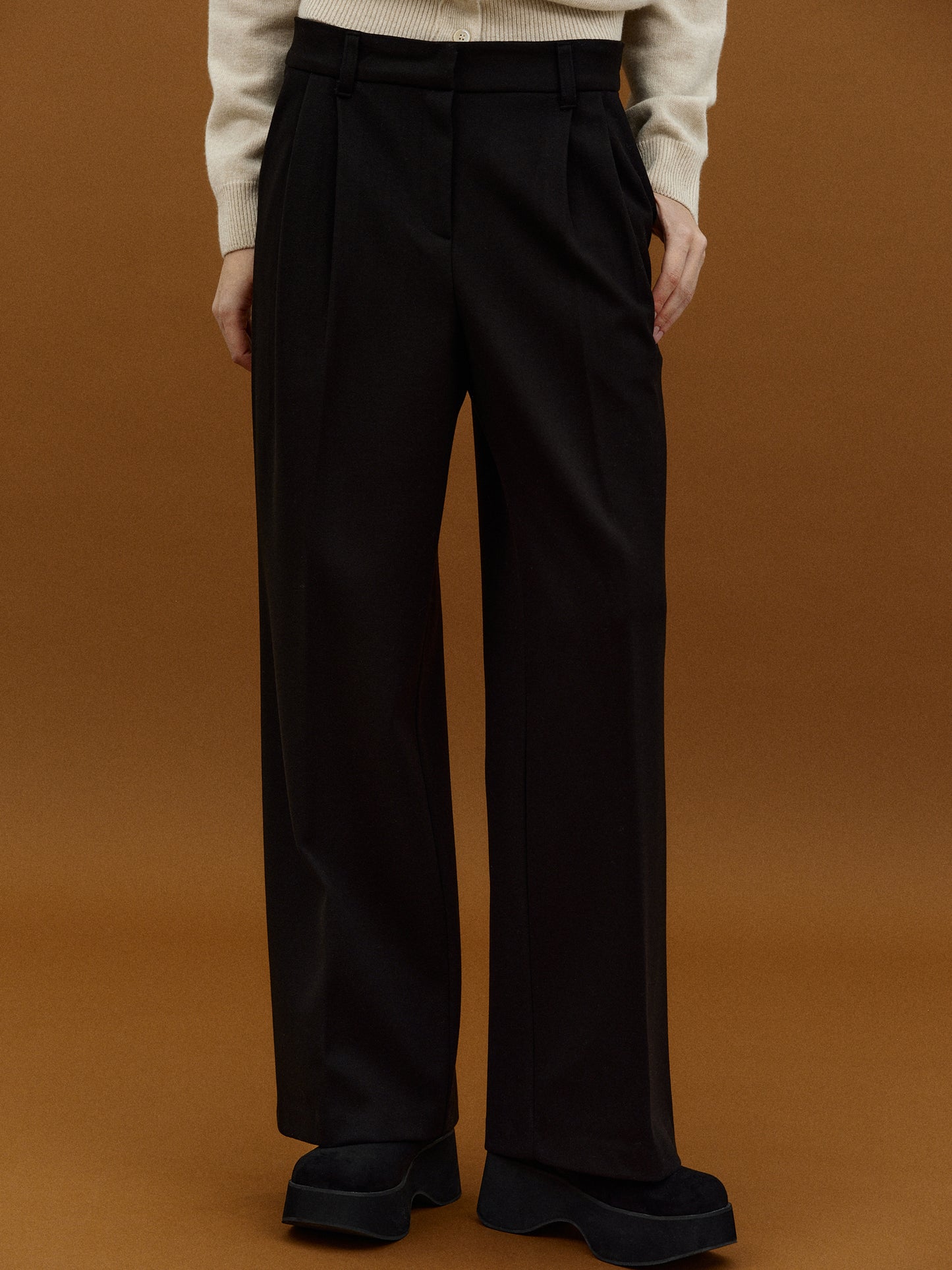 Fleece Suit Trousers, Black