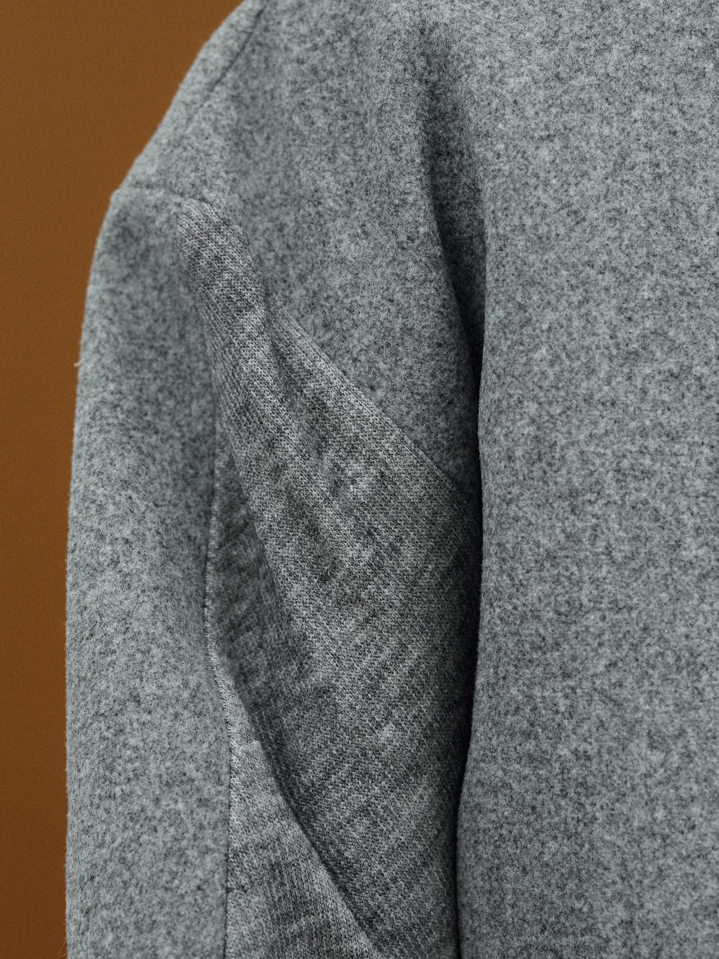 Curved Knit Top, Grey Melange