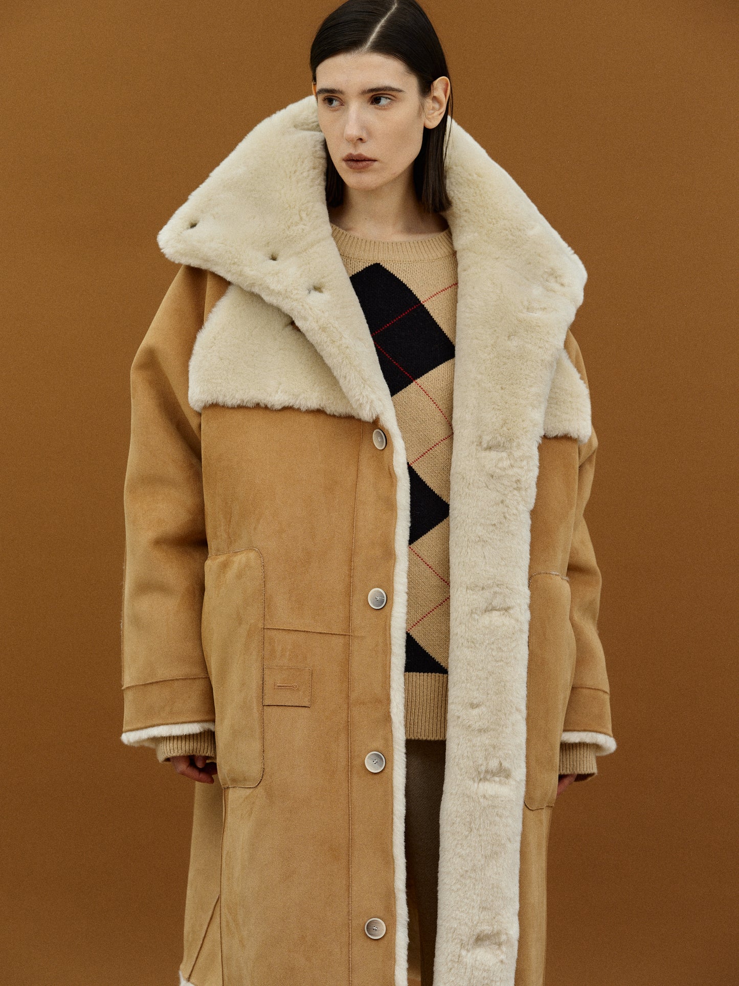 Reversible Fur Coat, Camel SourceUnknown