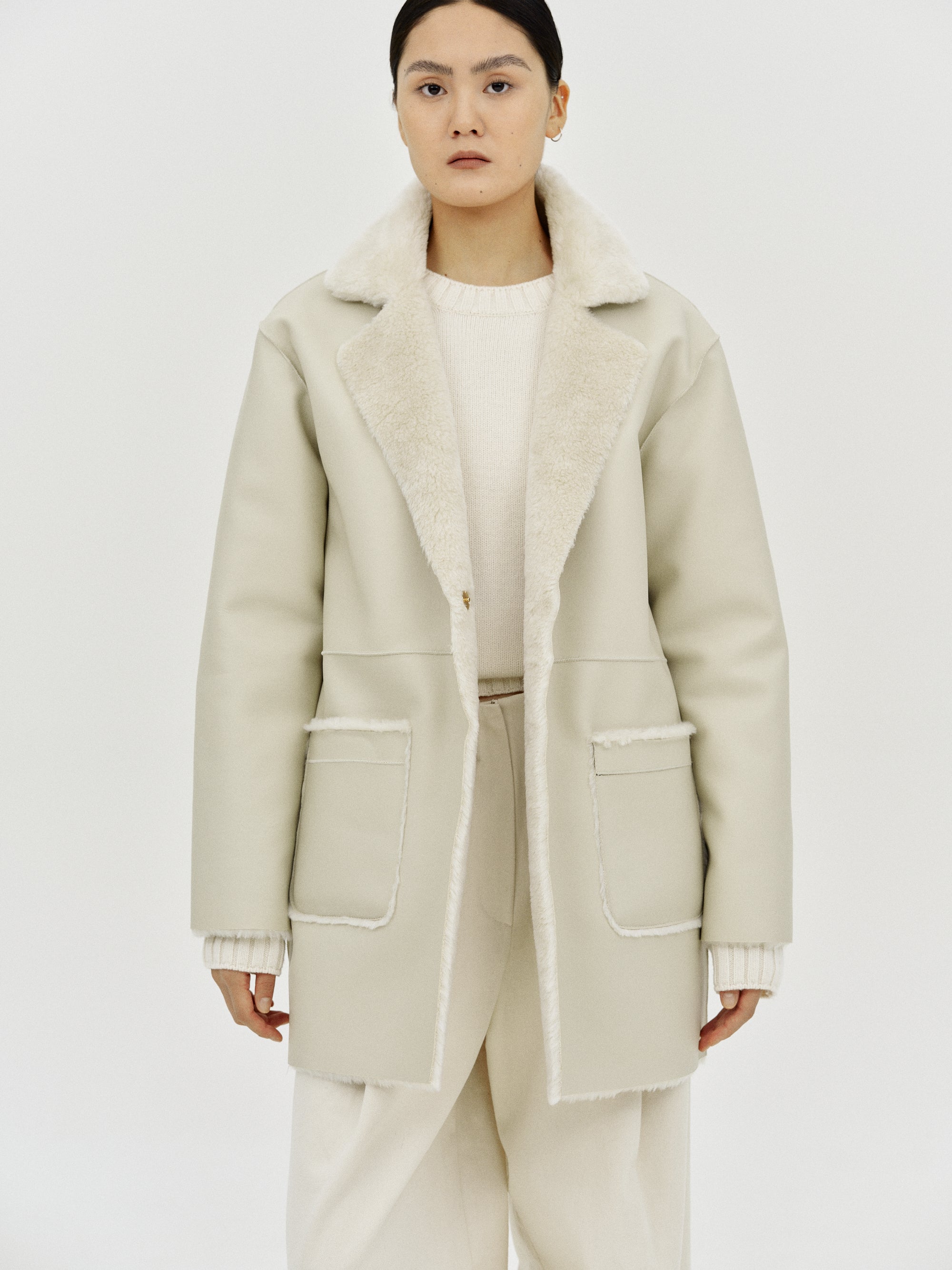 Vegan hot sale shearling coat