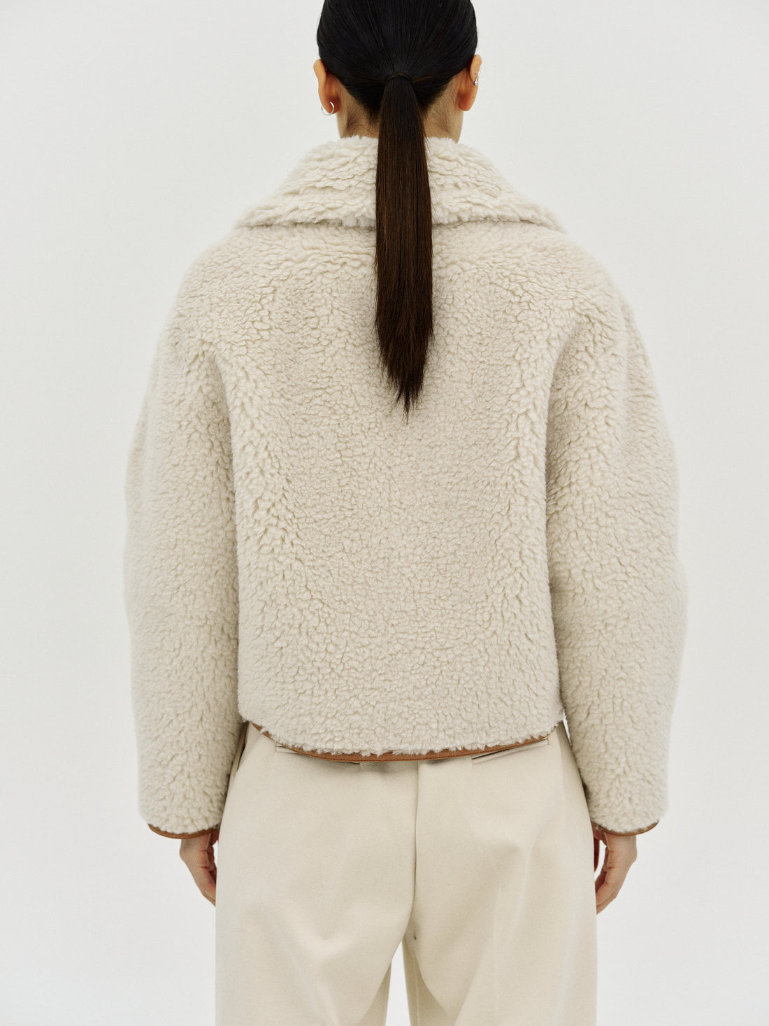 Recycled Shearling Reversible Jacket, Brown – SourceUnknown