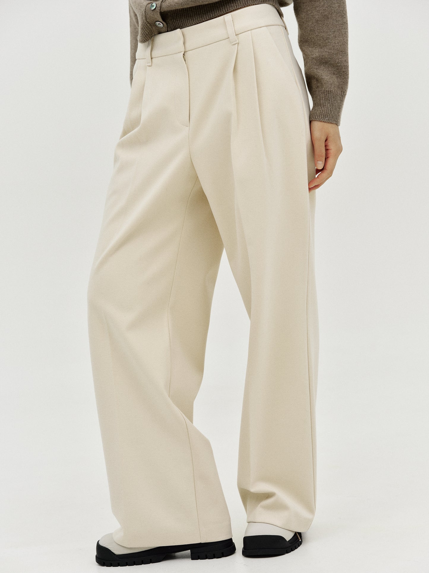 Fleece Suit Trousers, Cream