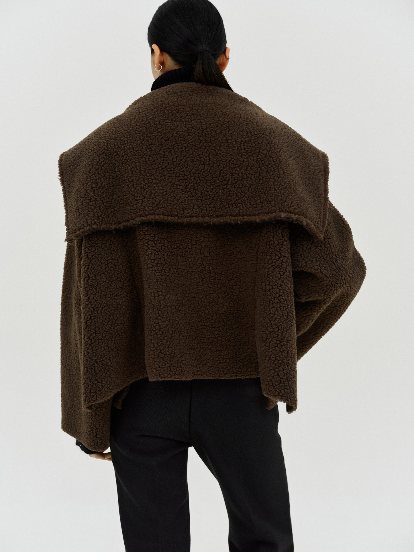 Fleece Zip Jacket, Dark Brown