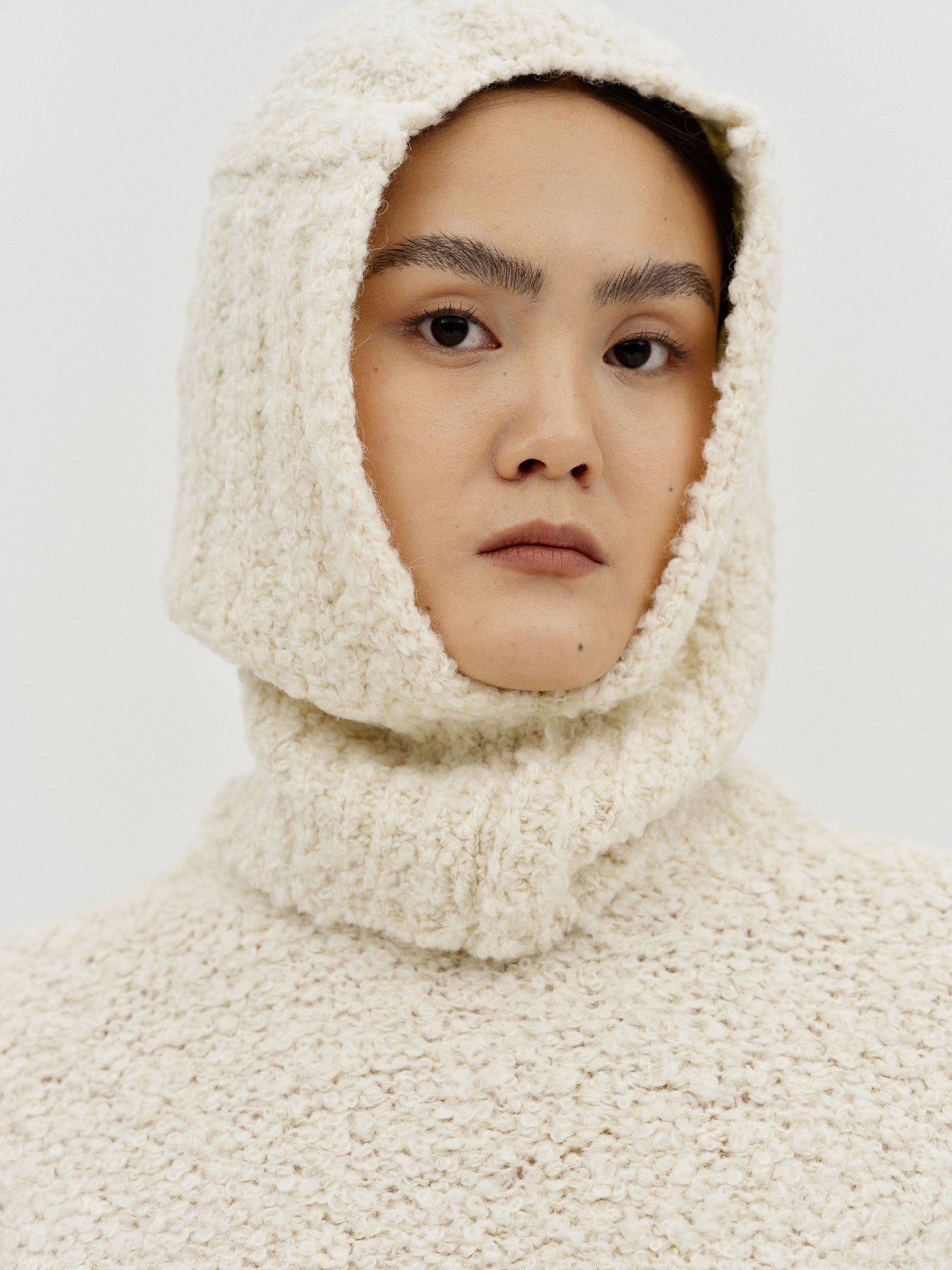 Bouclé Knit Sweater, Ivory – SourceUnknown