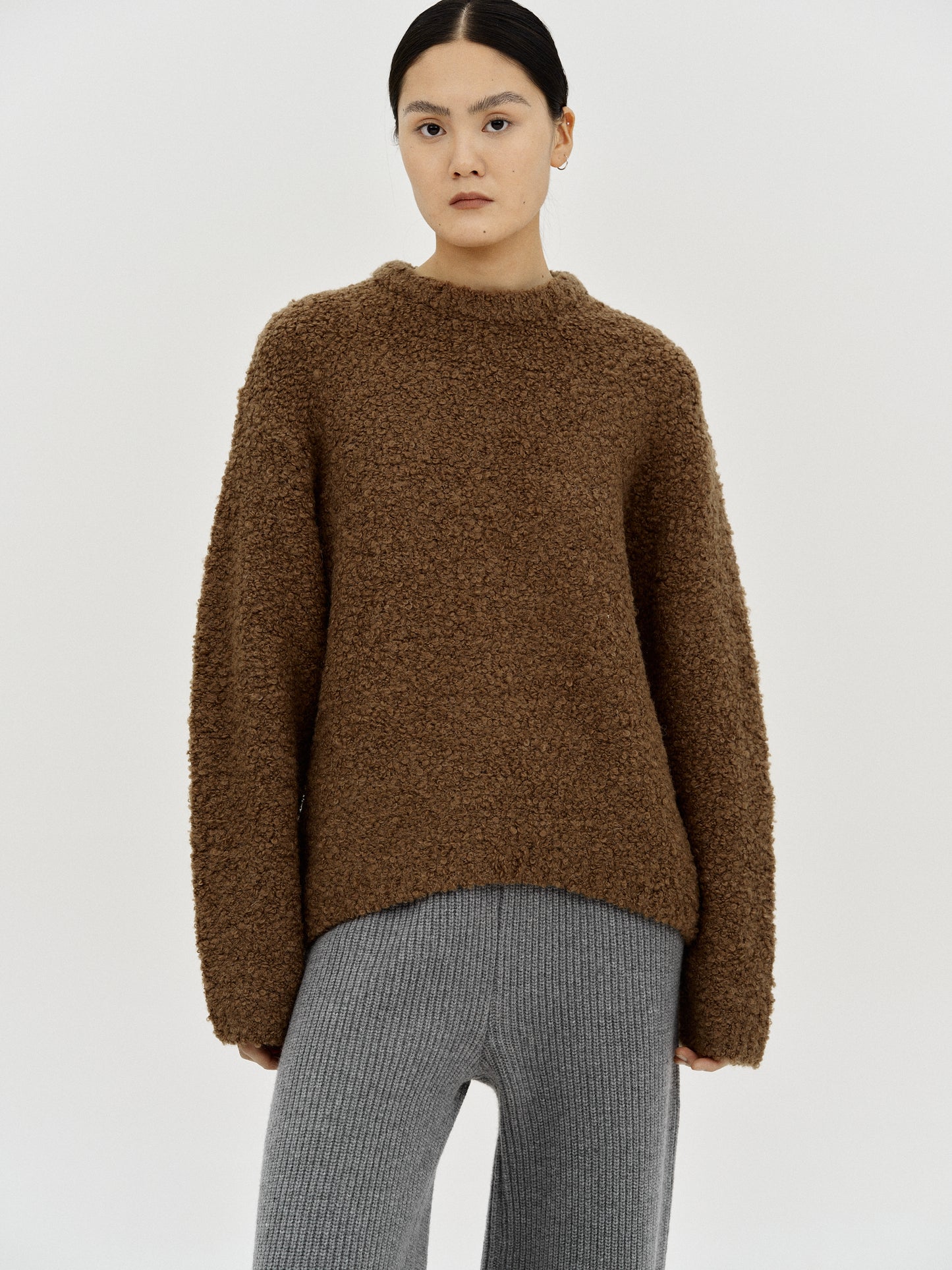 Bouclé-knit wool-blend sweater - Woman