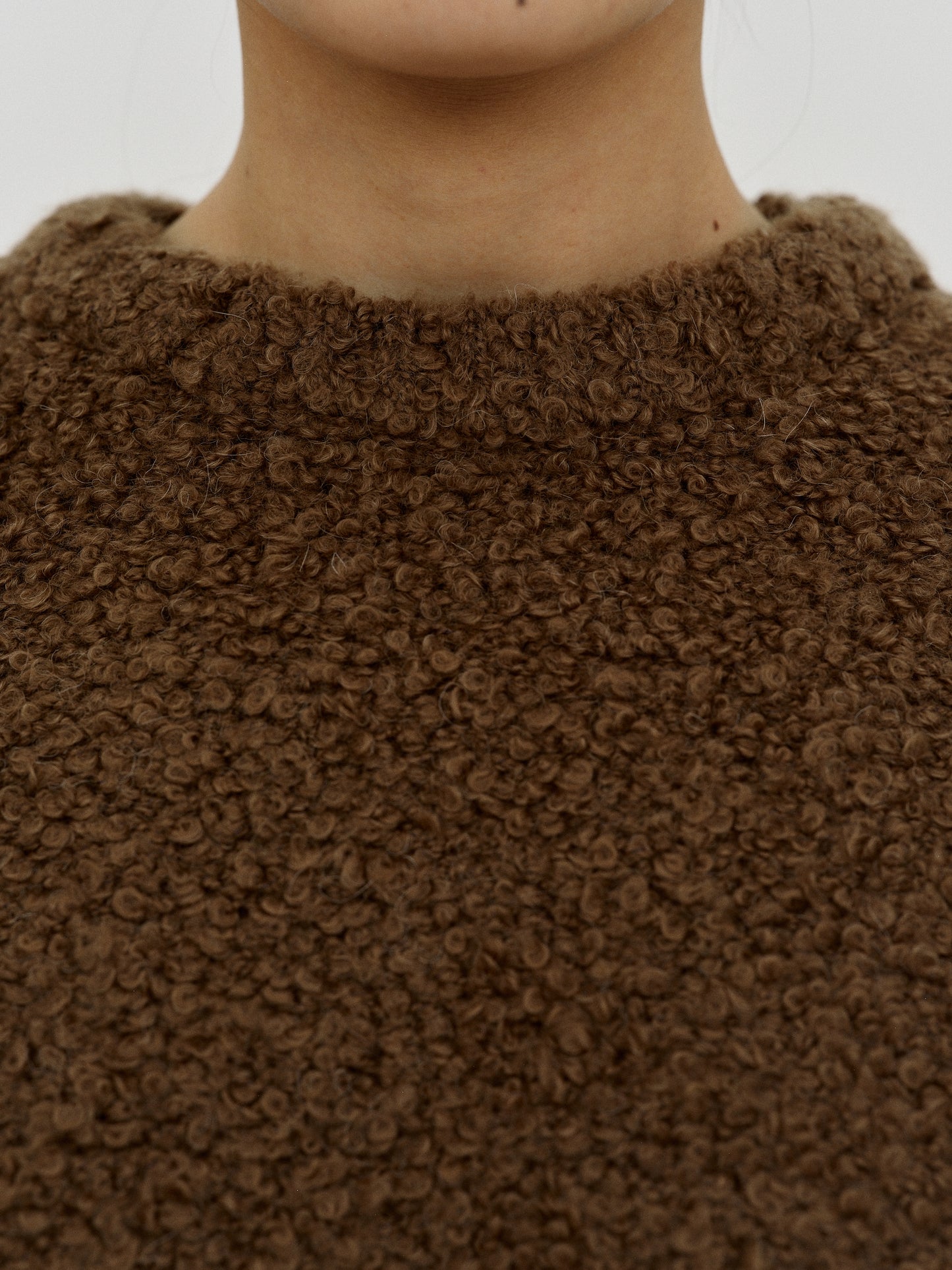 Bouclé Knit Sweater, Brown