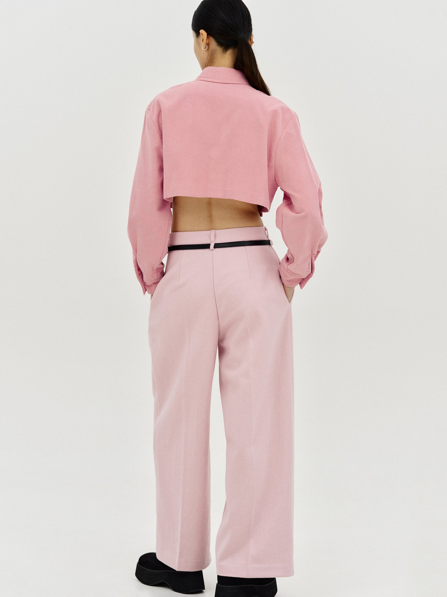 Hidden Belt Suit Trousers, Pink