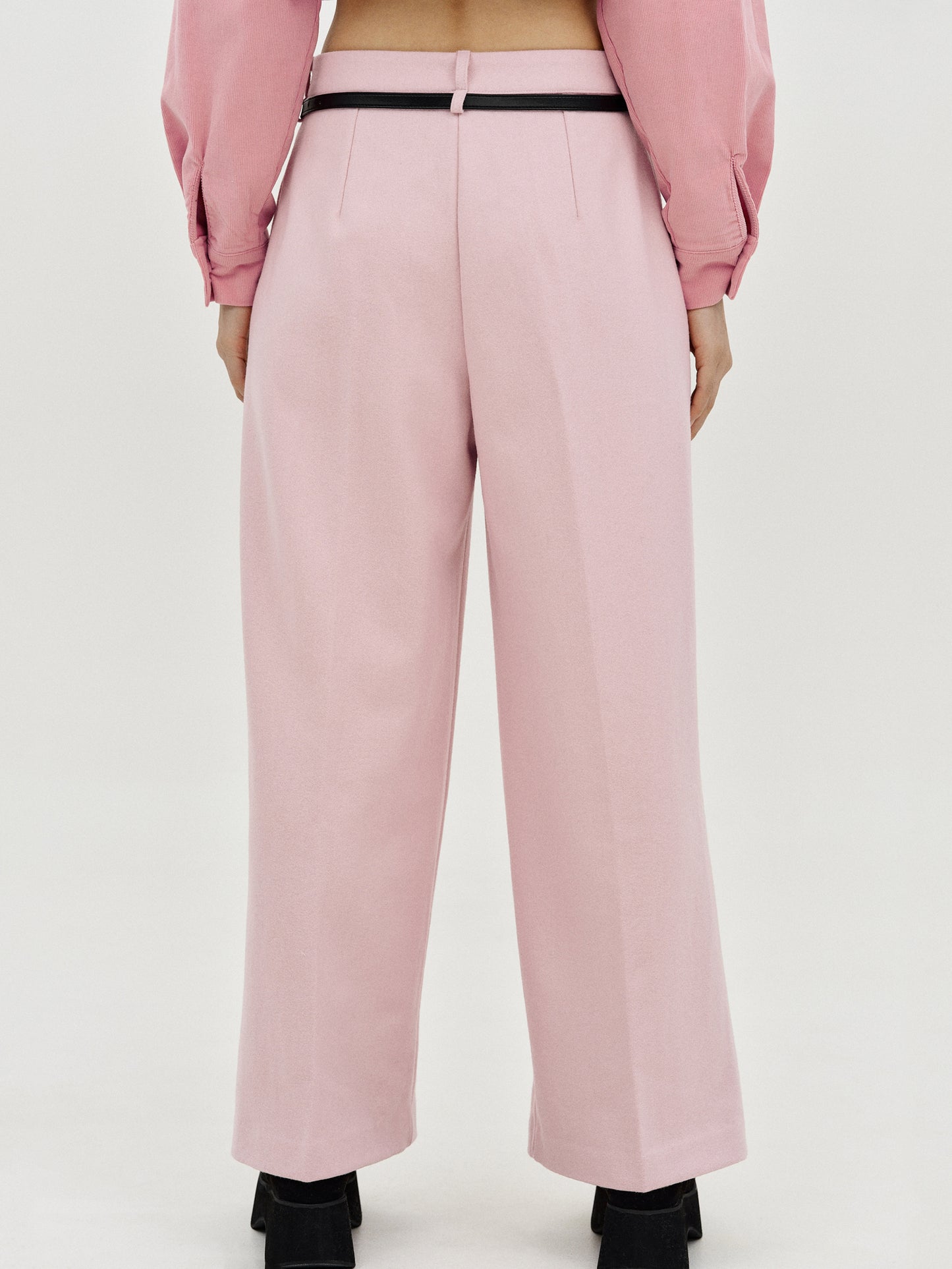 Hidden Belt Suit Trousers, Pink