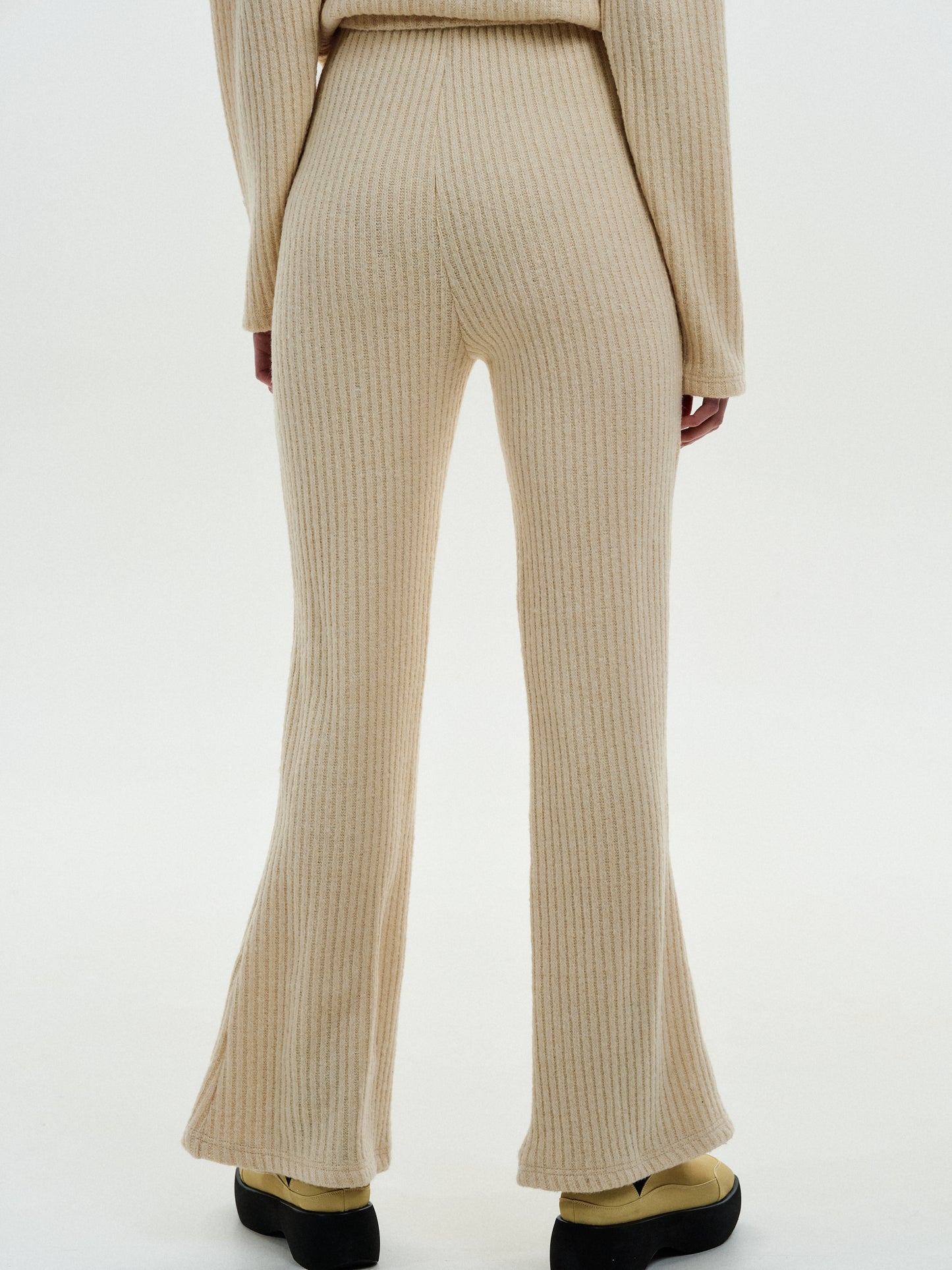 Flare Knitted Pants, Chamomile Melange