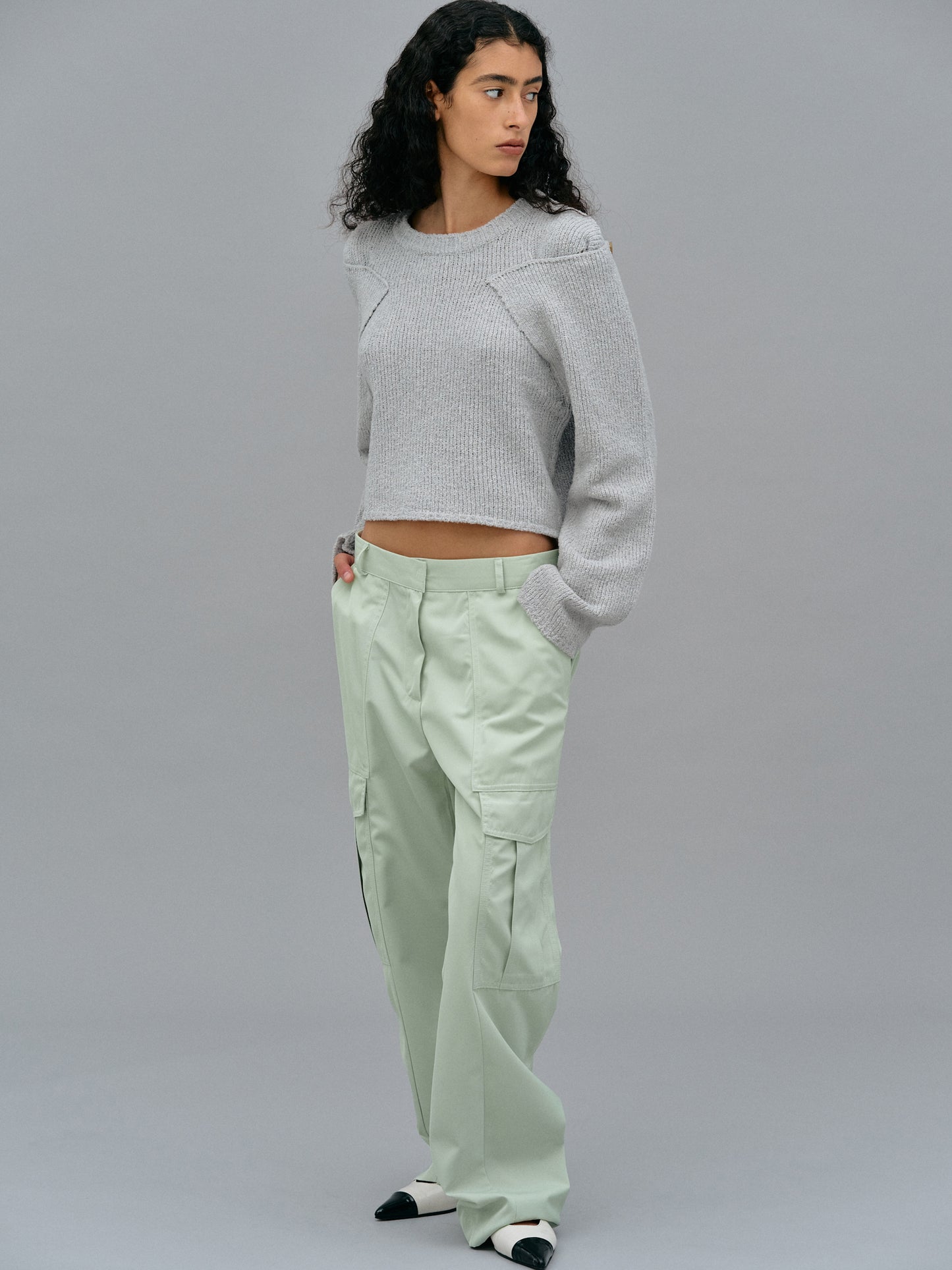 Nylon Cargo Trousers, Mint