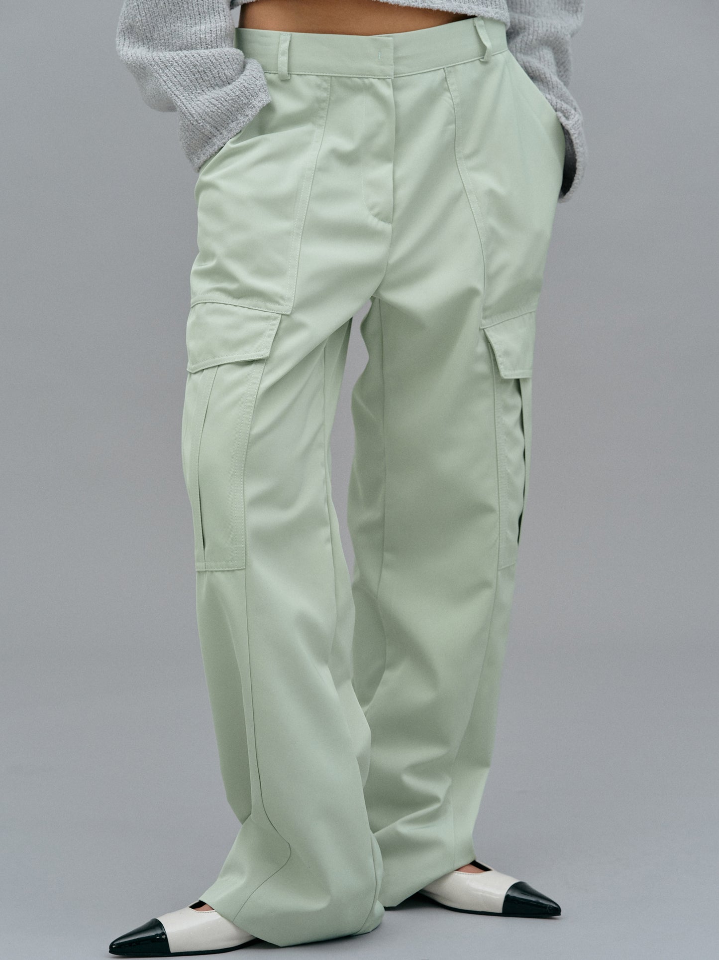 Nylon Cargo Trousers, Mint