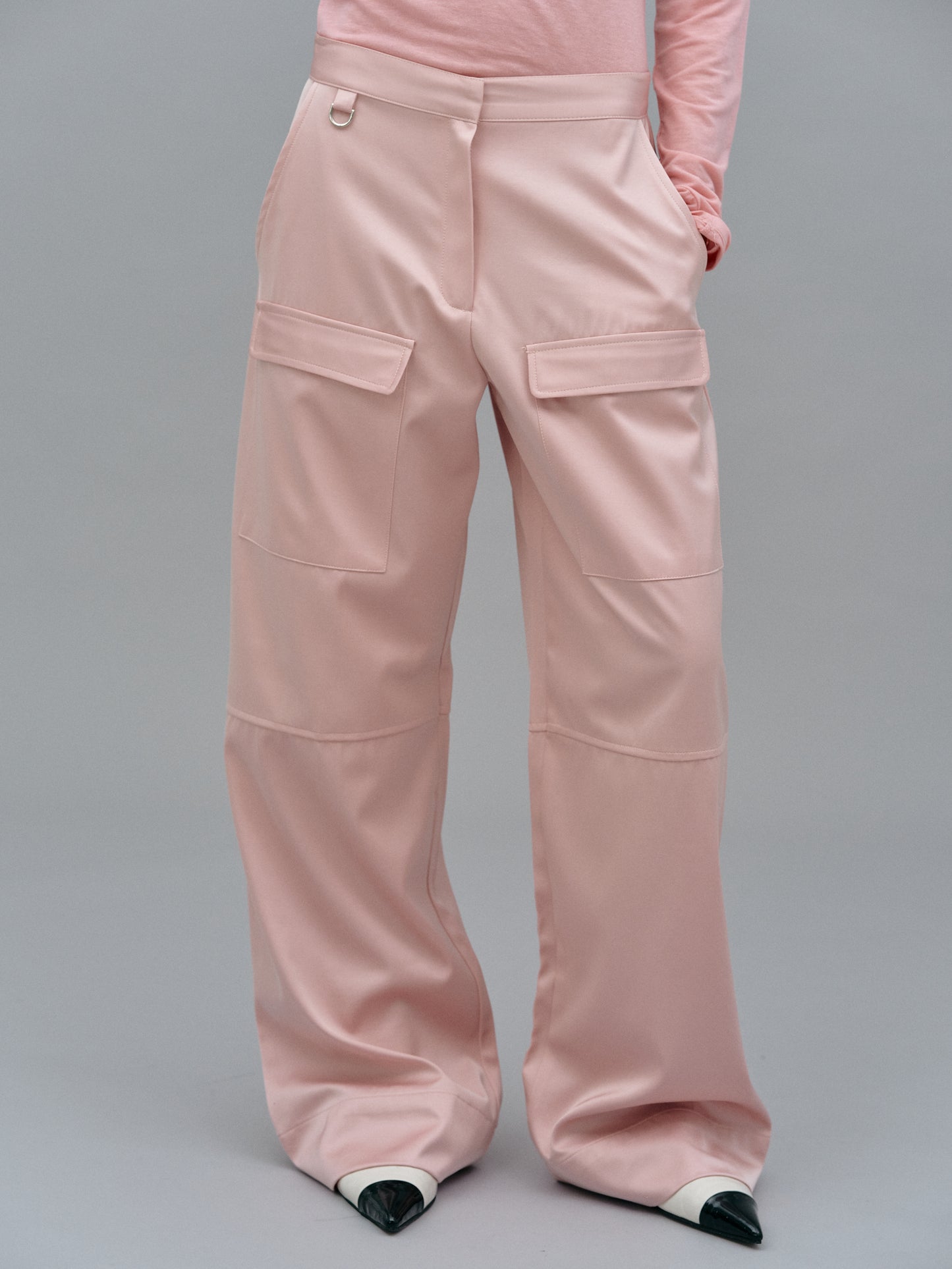Satin Suit Cargo Trousers, Pink