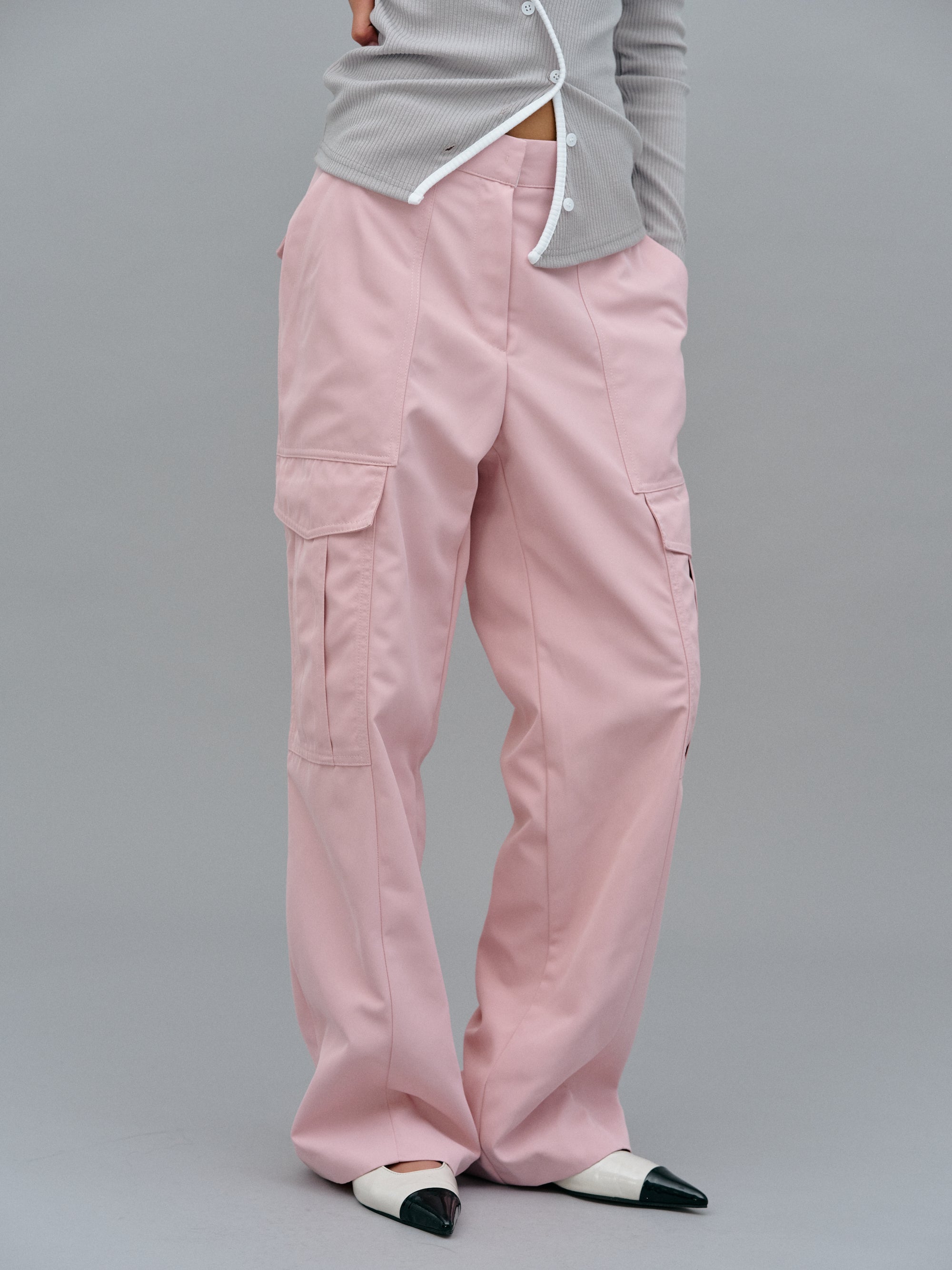 Motivi FLOWING - Cargo trousers - grigio/mottled light pink - Zalando.de