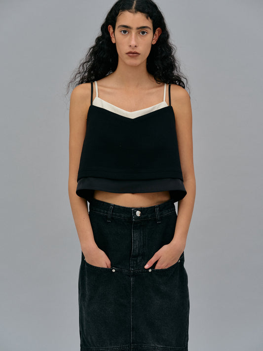 Doubled Layer Camisole, Black