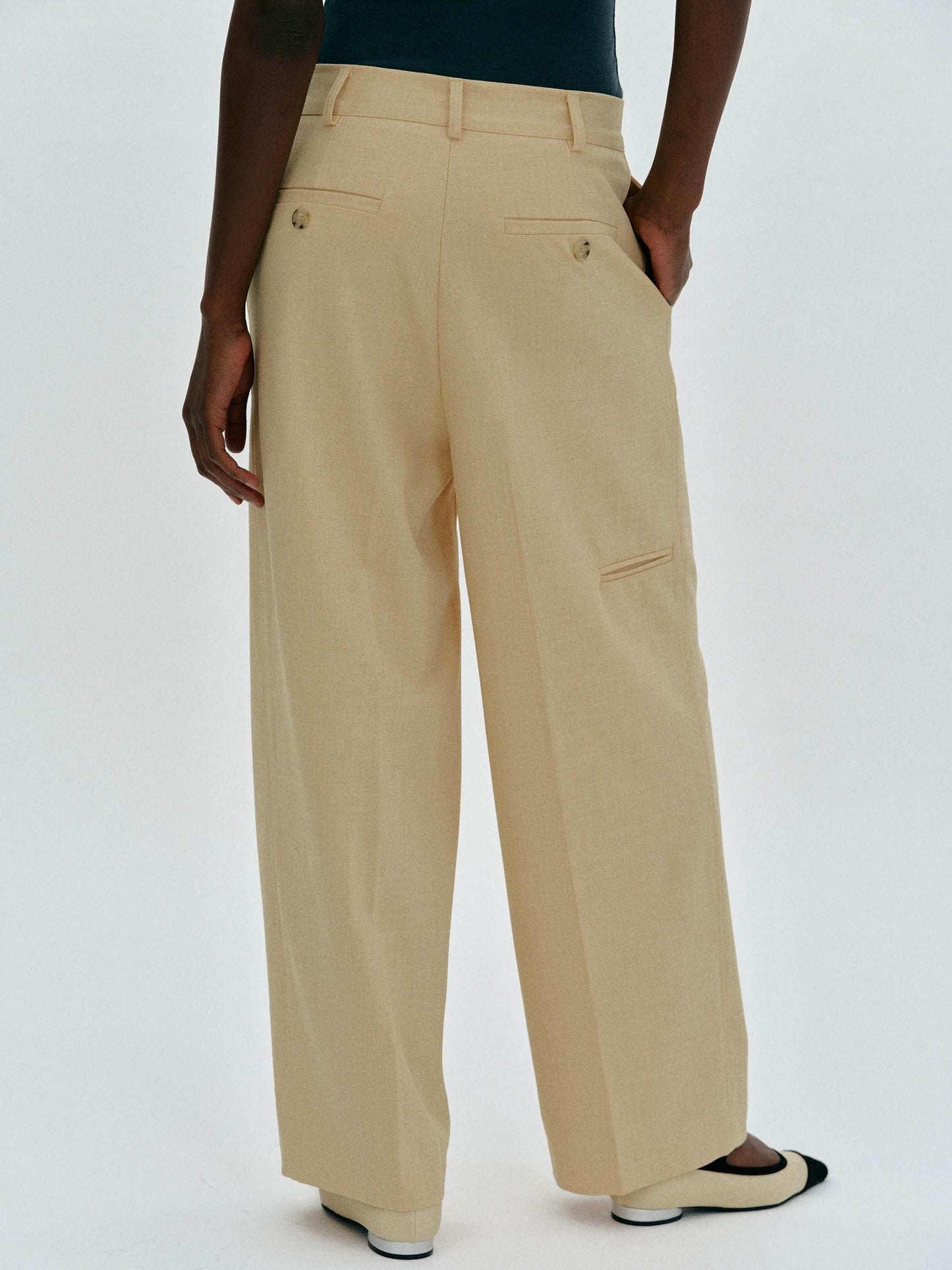 Low Rise Suit Trousers, Butter