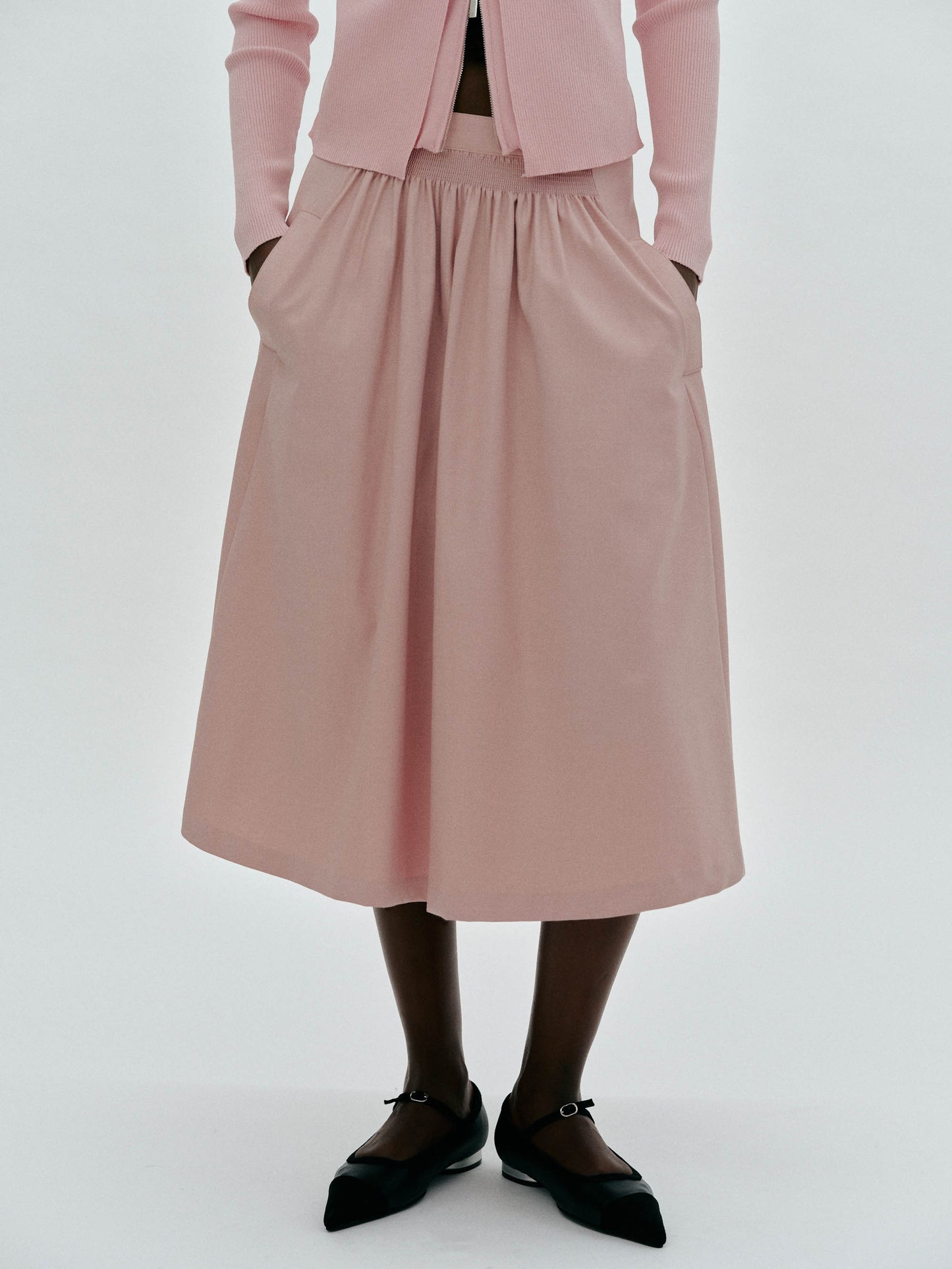 Suit Midi Skirt, Dusty Pink