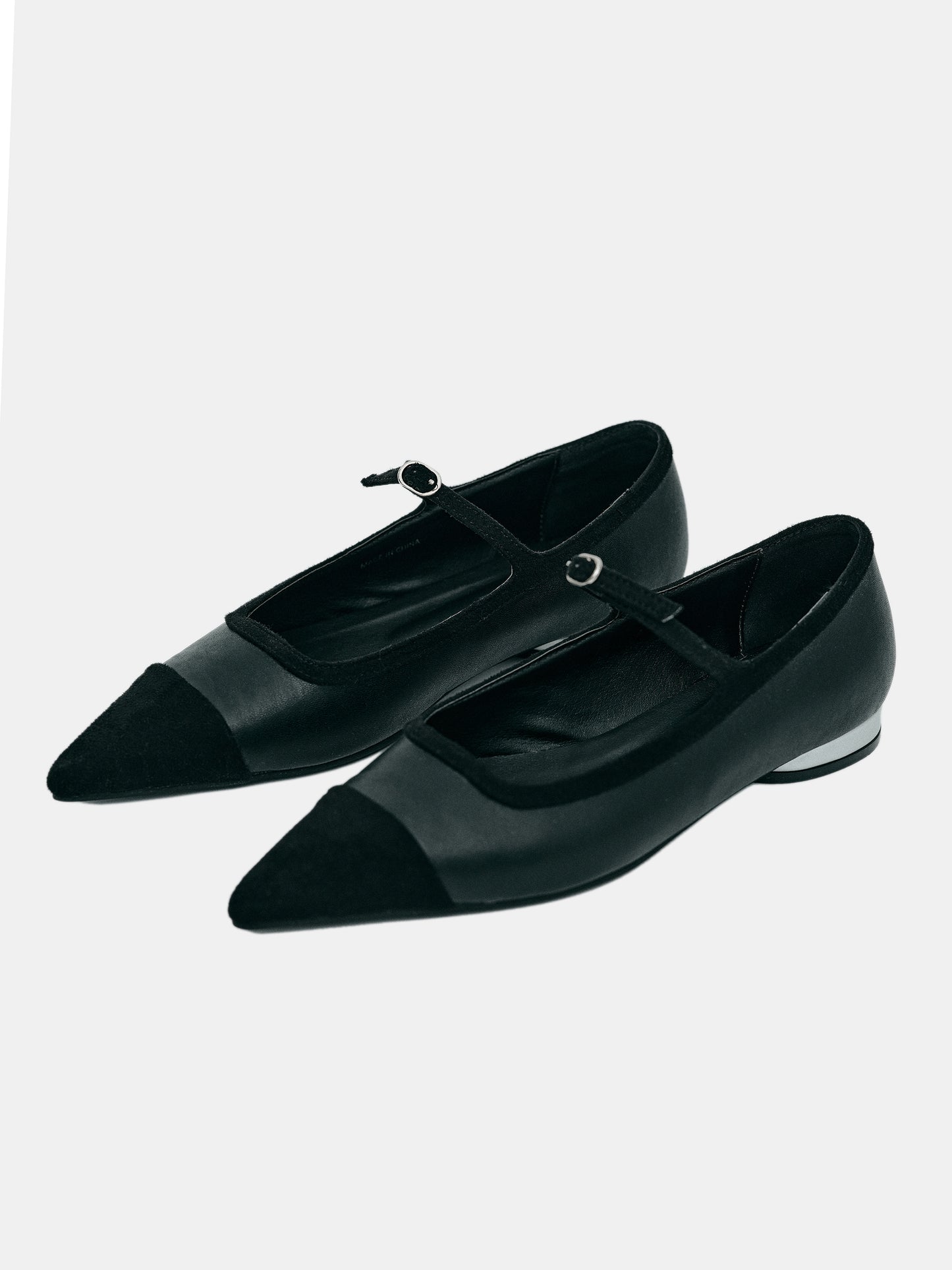 Pointed Toe Ballet Flats, Black