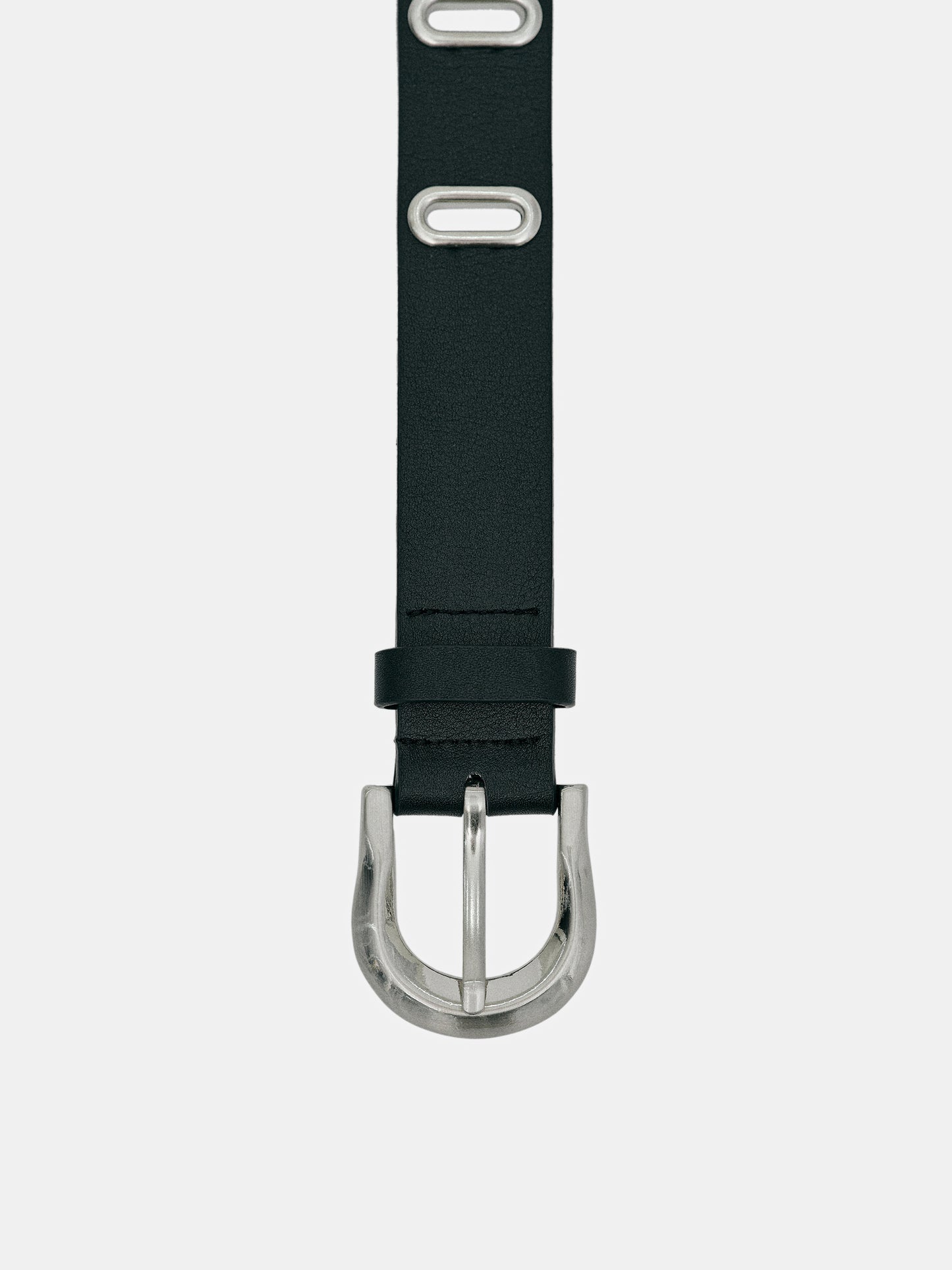 Leather Grommet Belt, Black