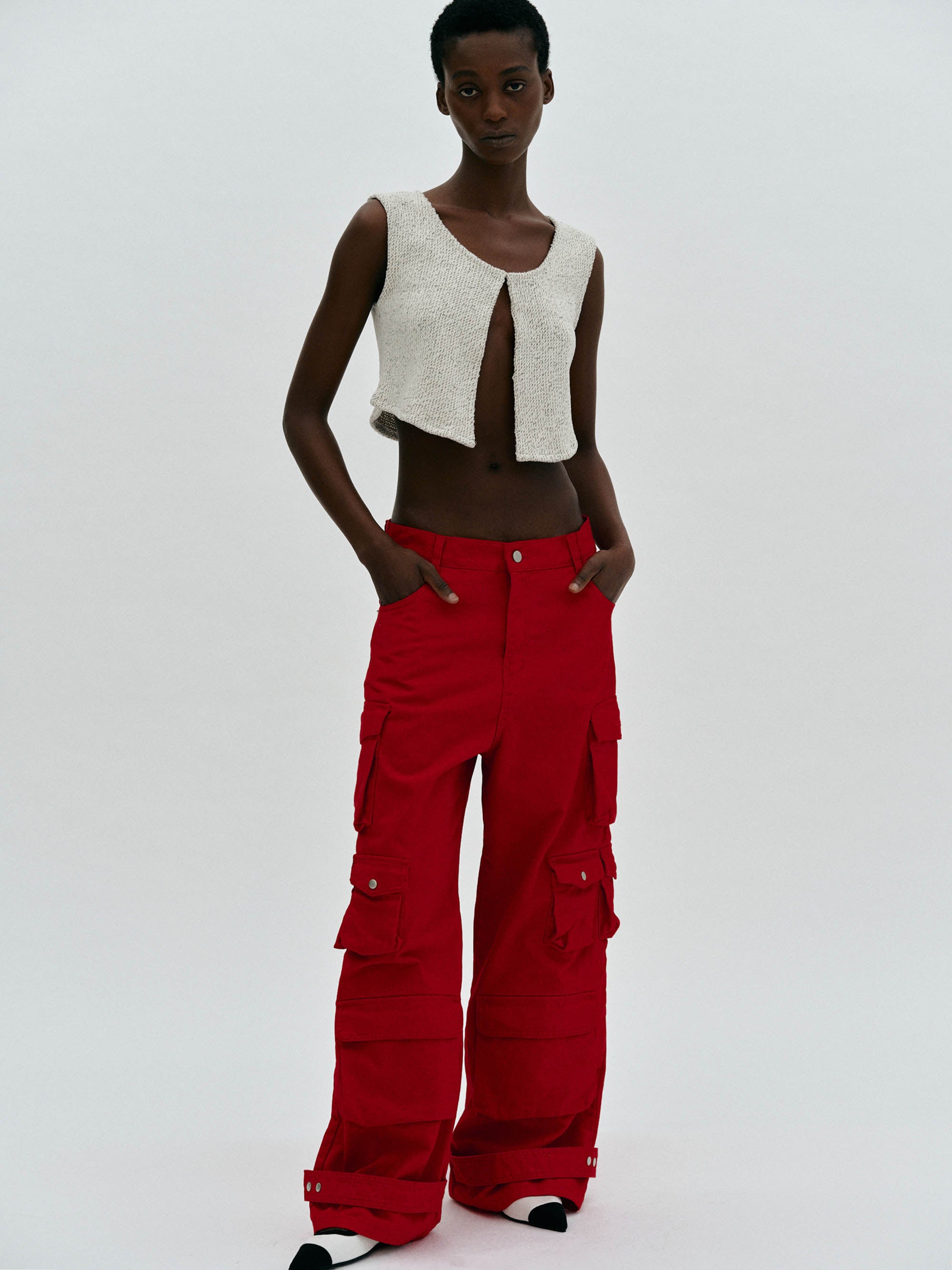 Forever 21 red cheap cargo pants