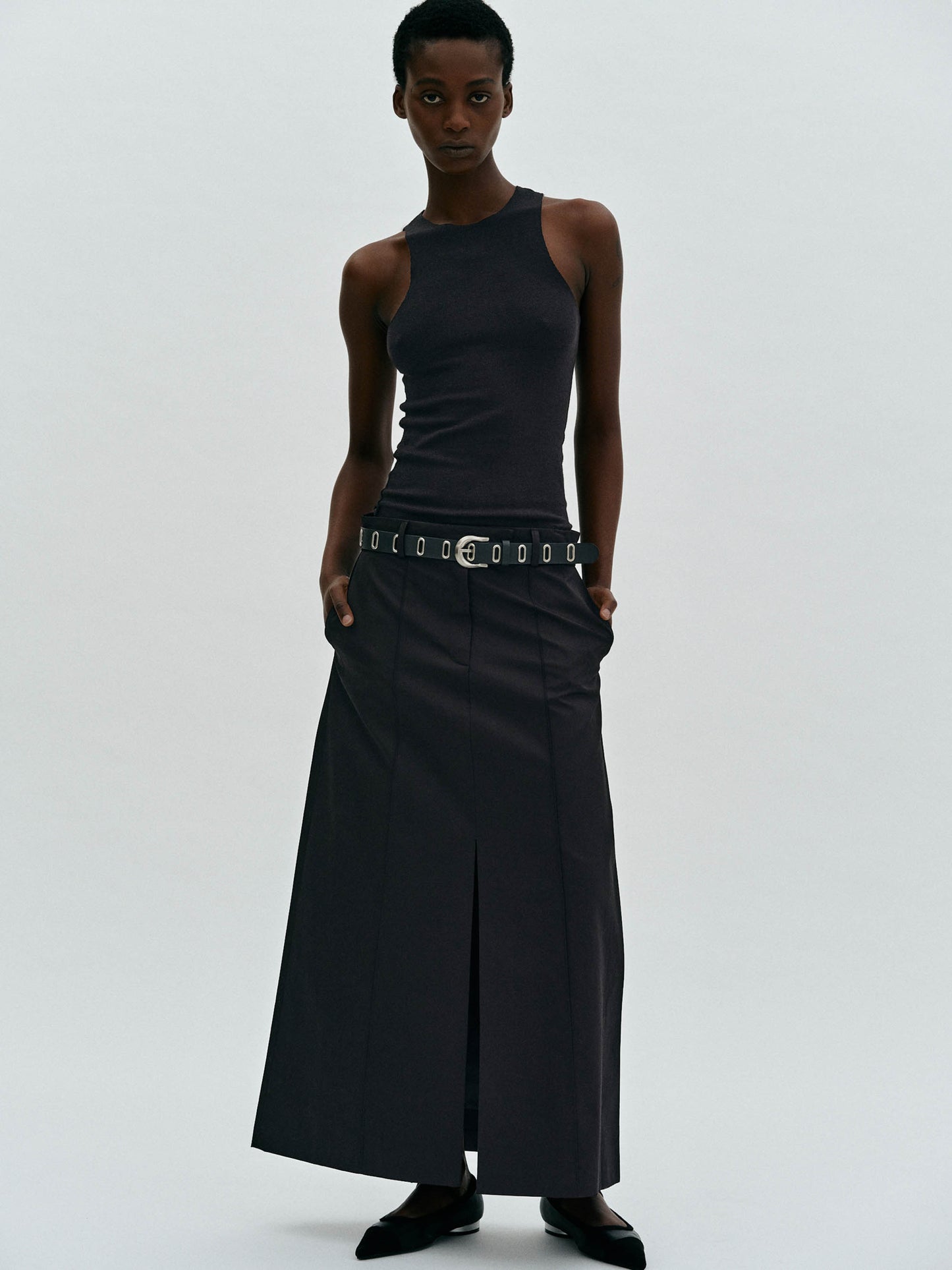 Maxi Suit Skirt, Black