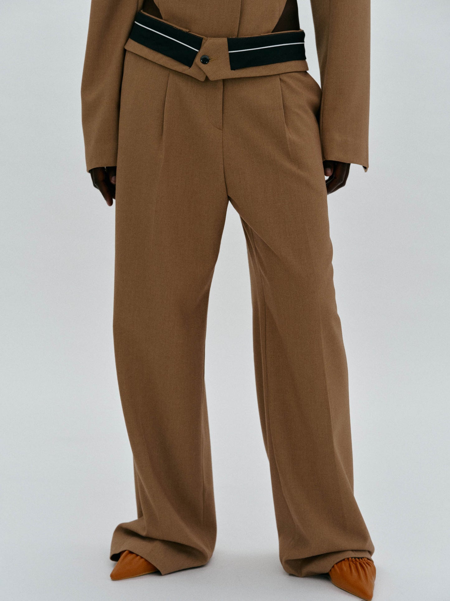 Reversed Waistband Suit Trousers, Russet