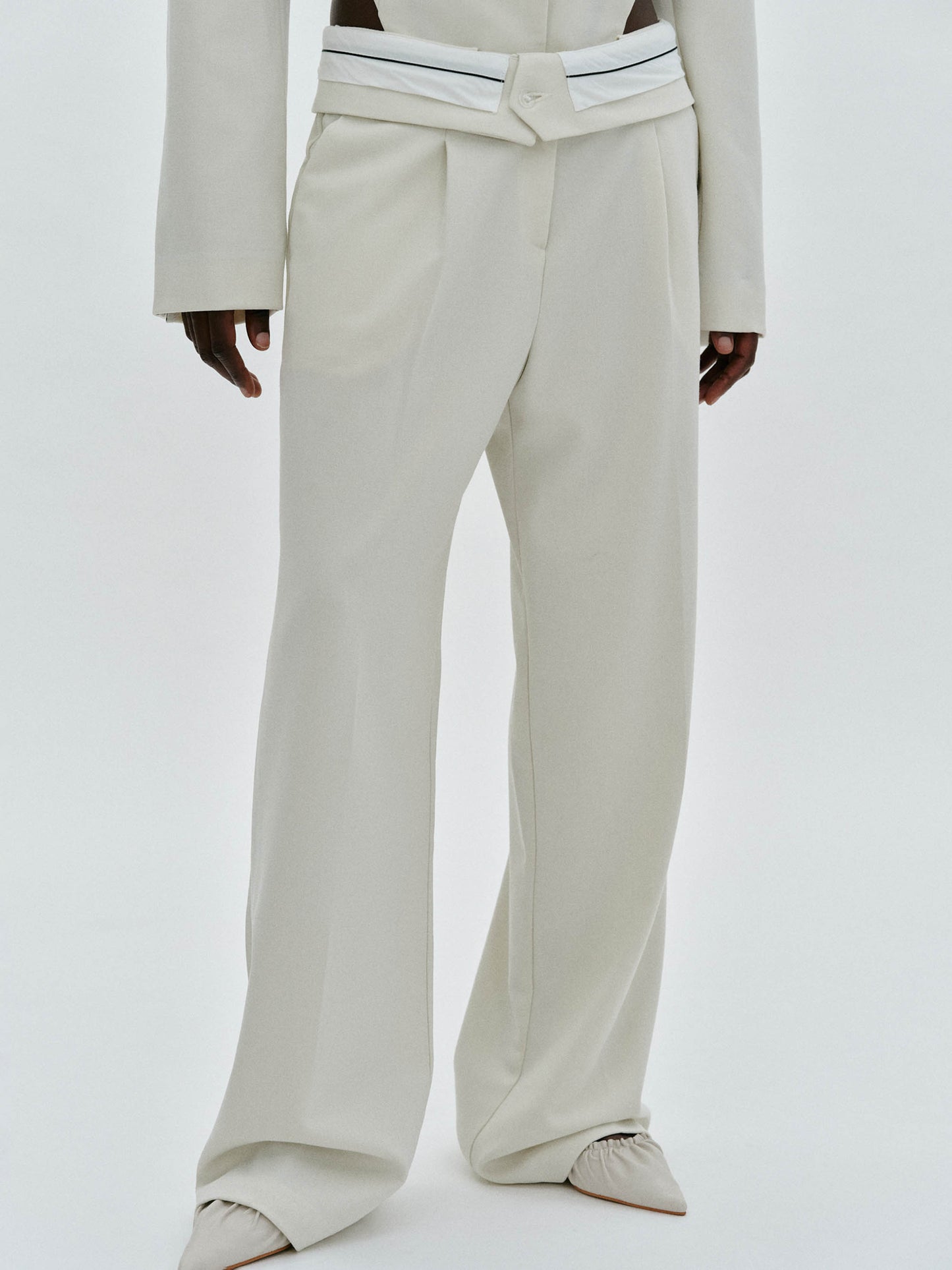 Reversed Waistband Trousers, Piombo