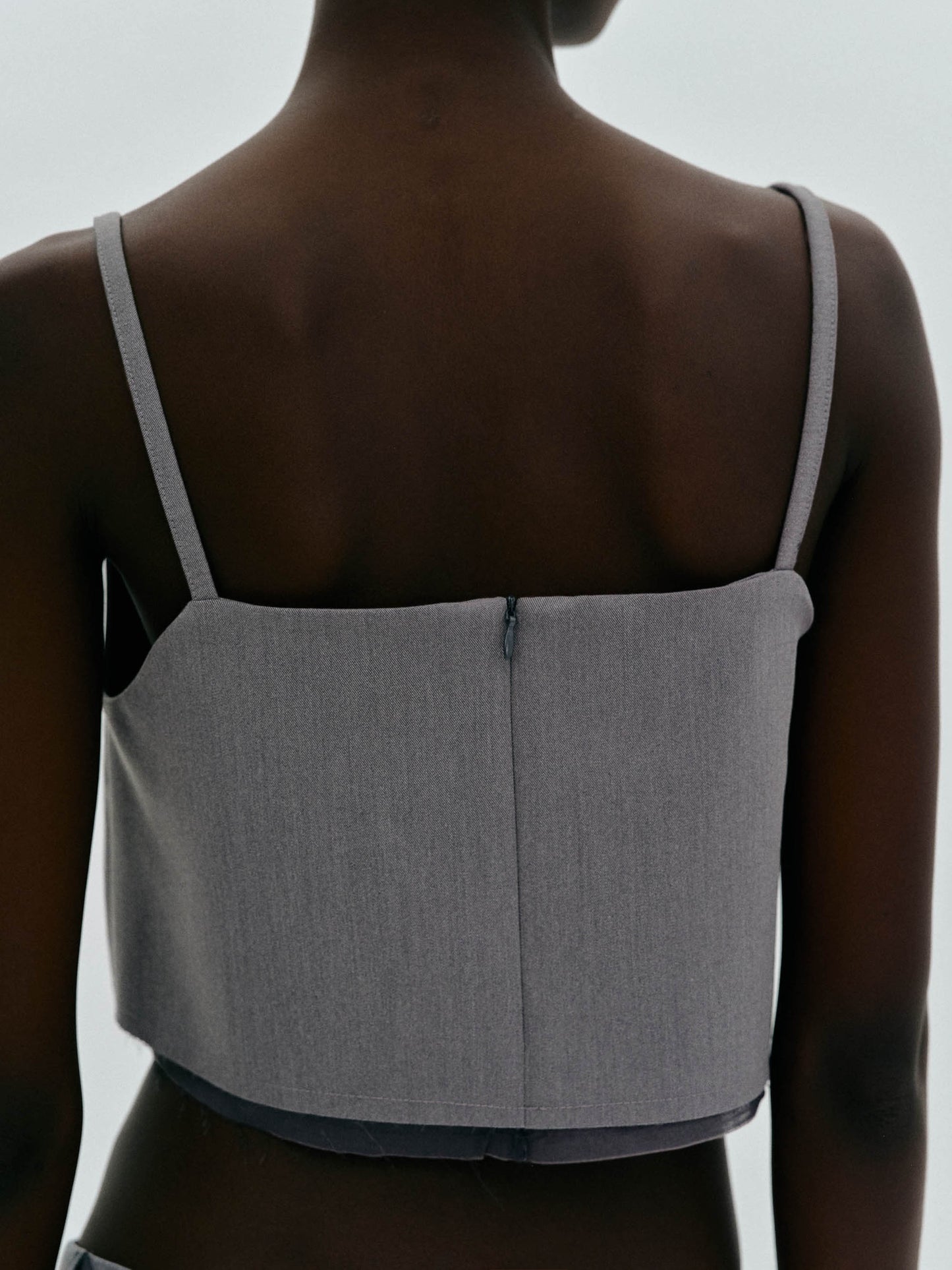 Layered Suit Camisole, Charcoal