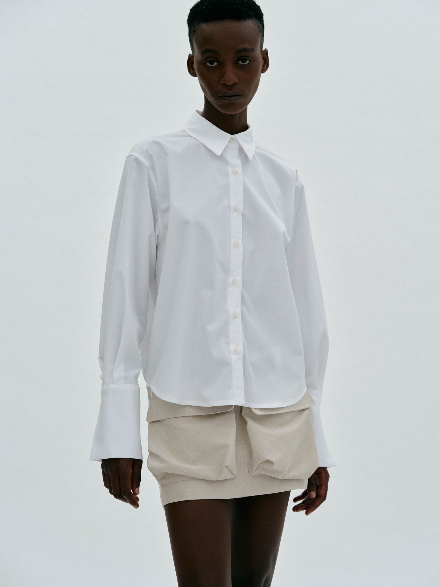 Long Cuff Shirt, White