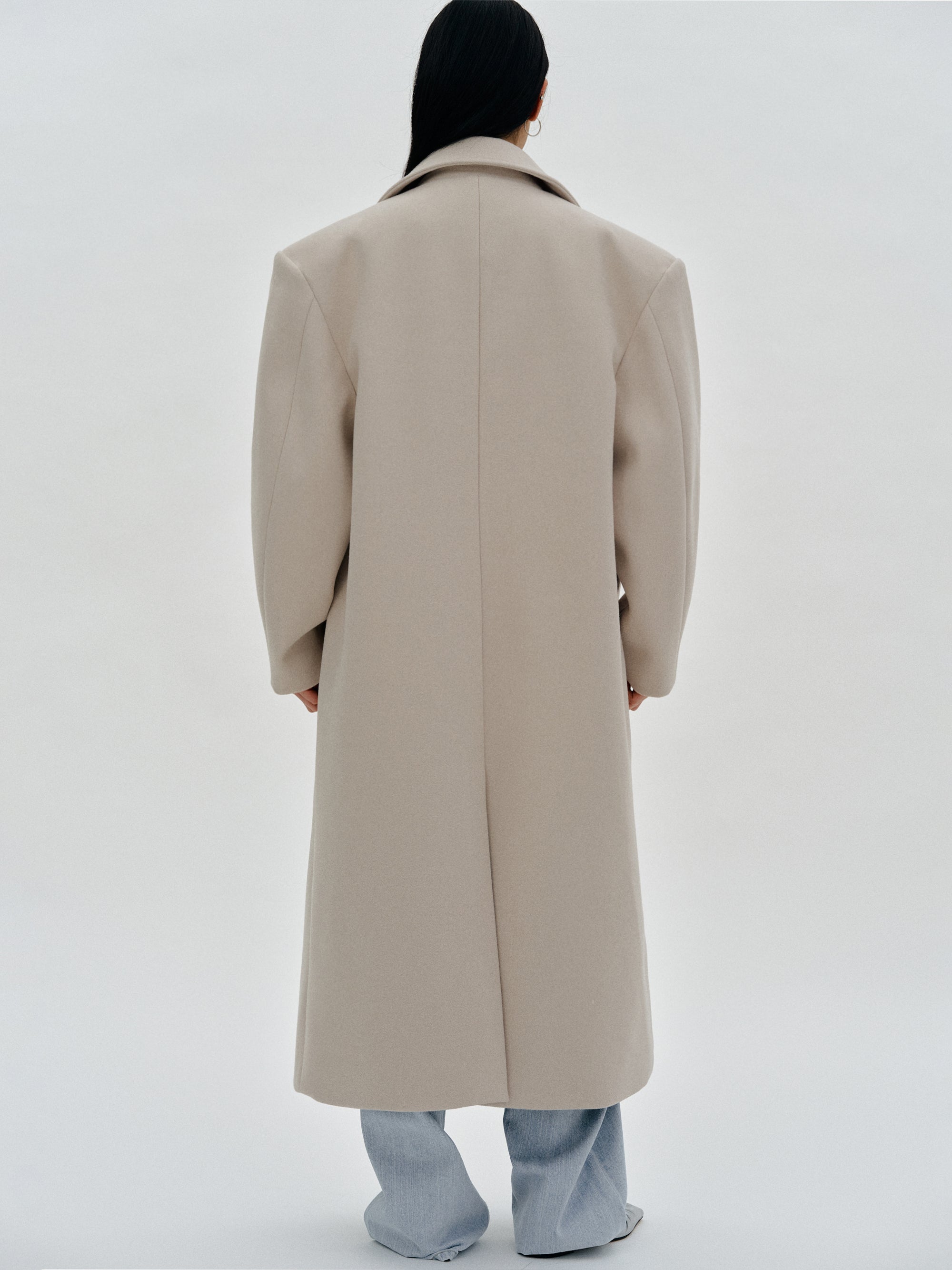 Wallis Oversized Grandpa Coat, Beige – SourceUnknown