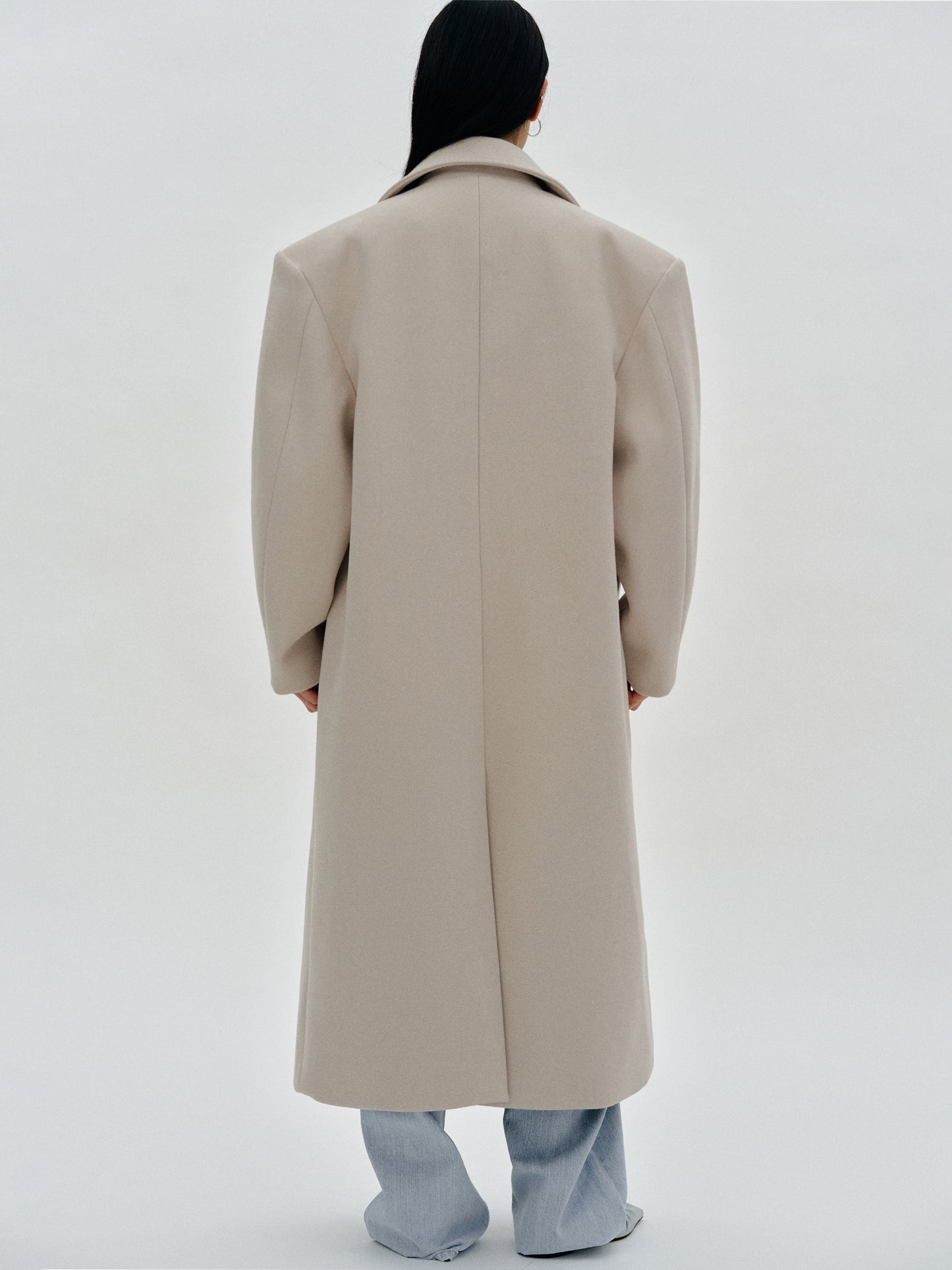 (Pre-order) Wallis Oversized Grandpa Coat, Beige