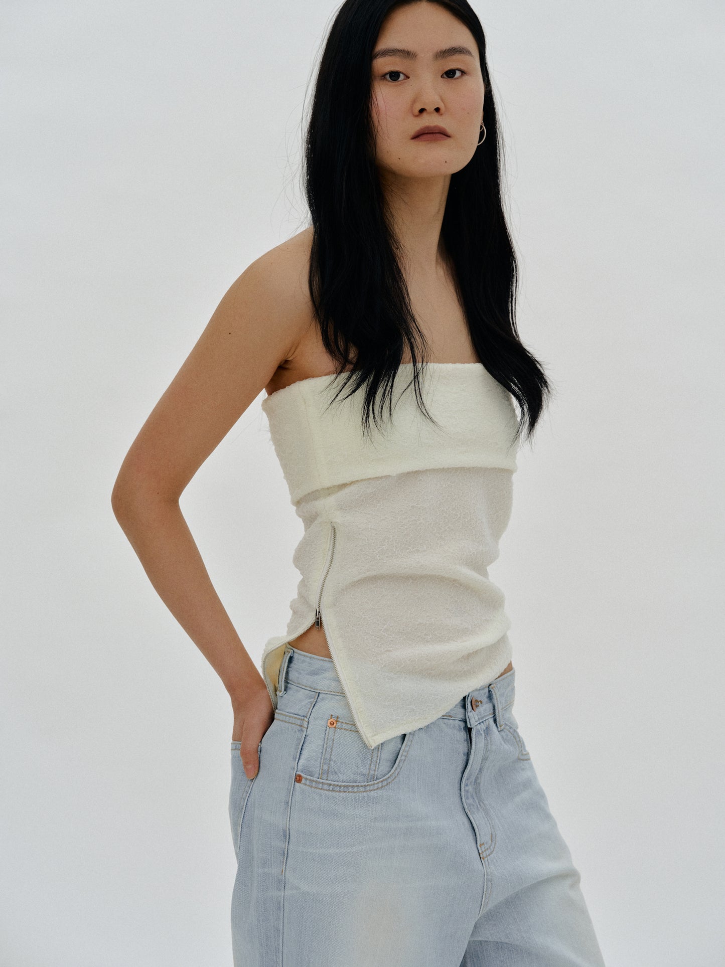 Textured Tube Top, Ivory