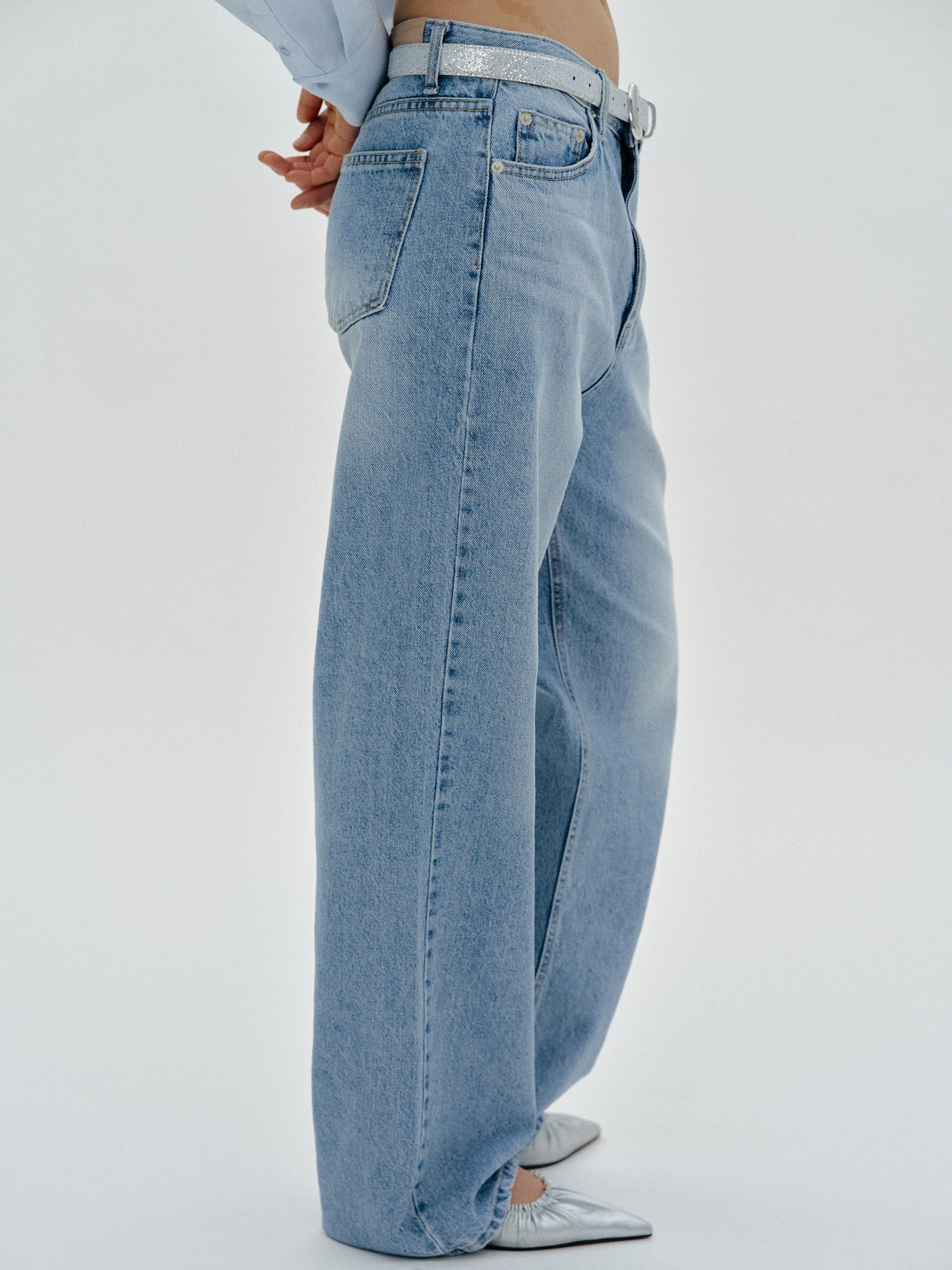 Mid Waist Classic Jeans, Light Blue