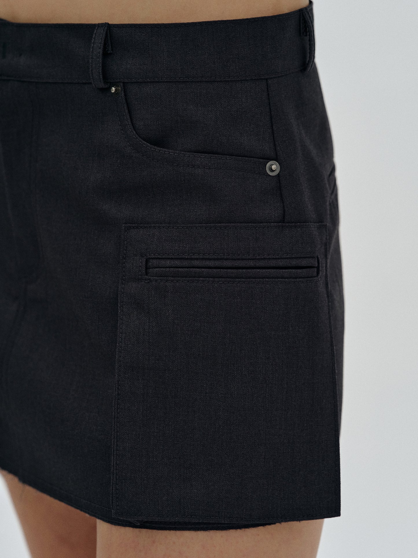 Welt Pocket Cargo Skirt, Dark Charcoal