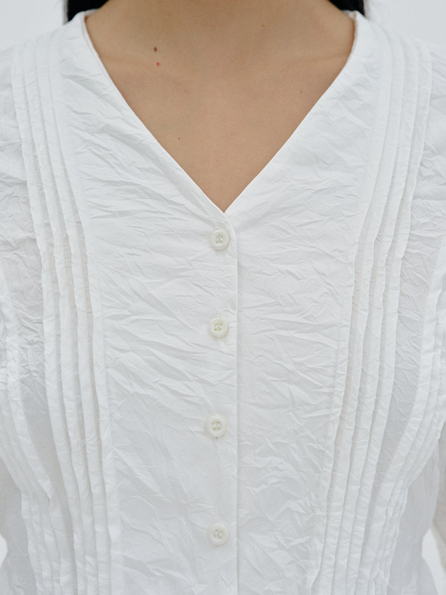 Crinkle Texture Shirt, White