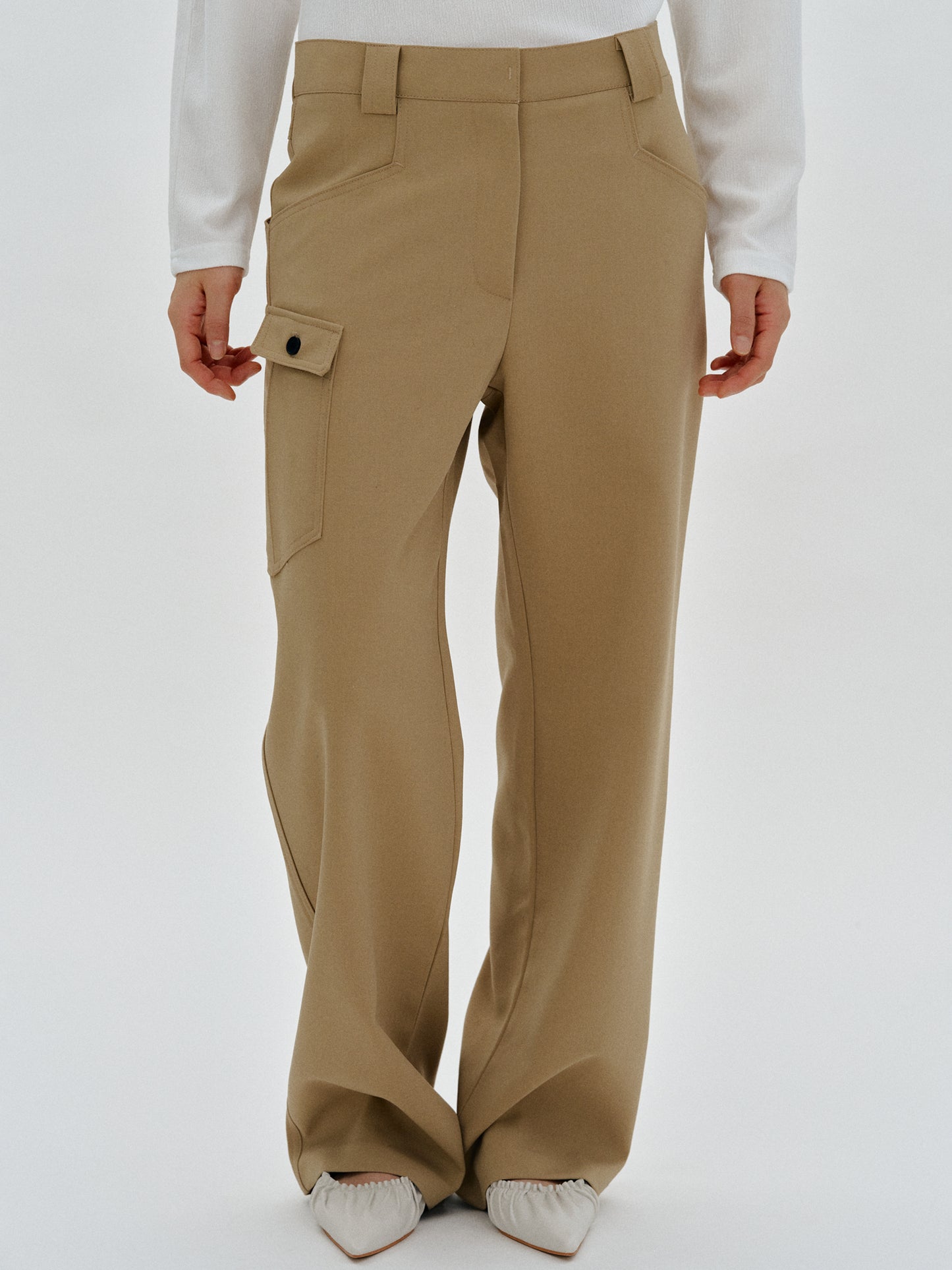 Slouchy Cargo Trousers, Camel