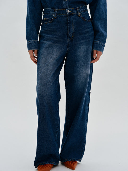 Full Length Classic Jeans, Dark Blue