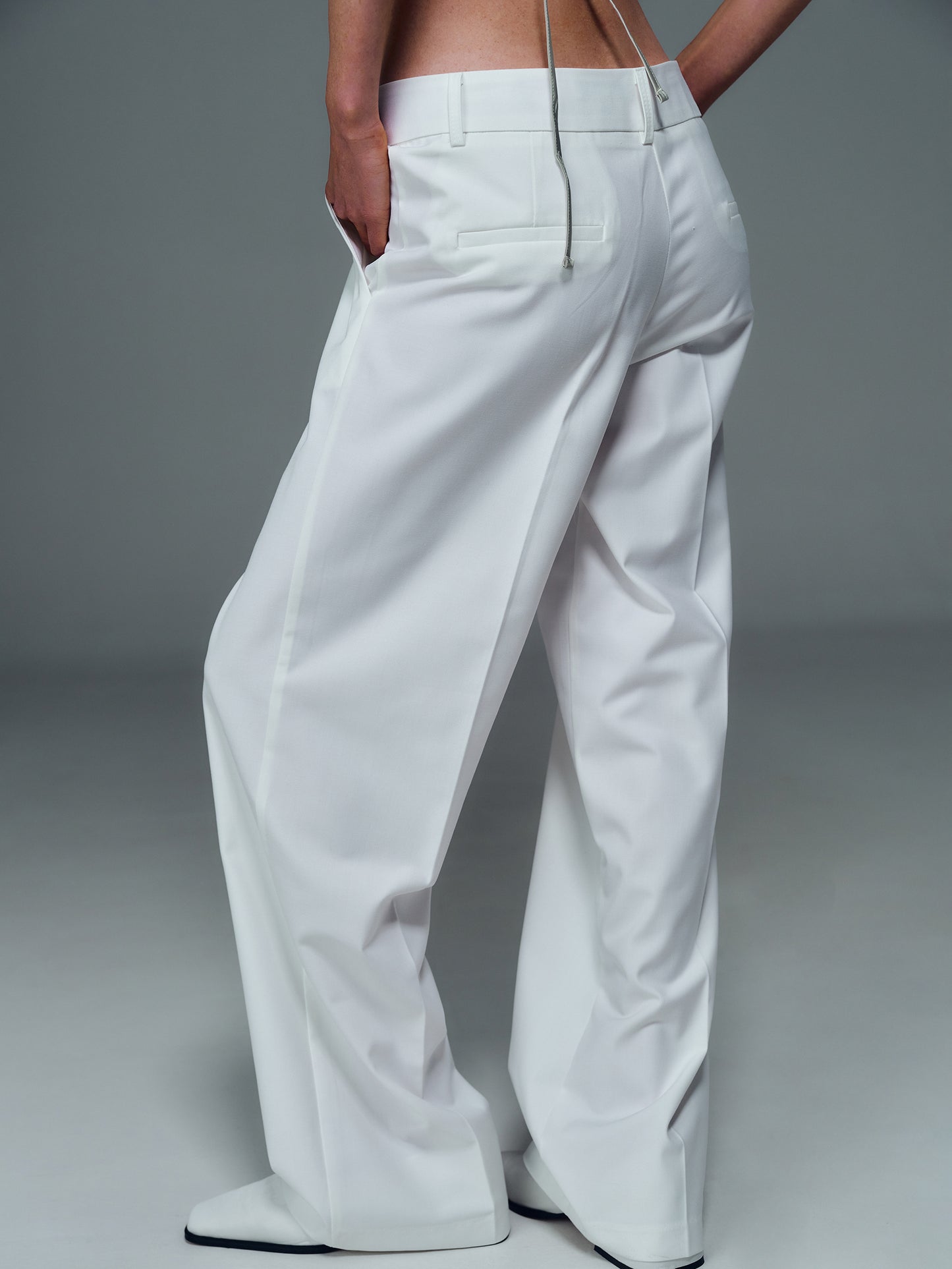 Straight Cut Trousers, White