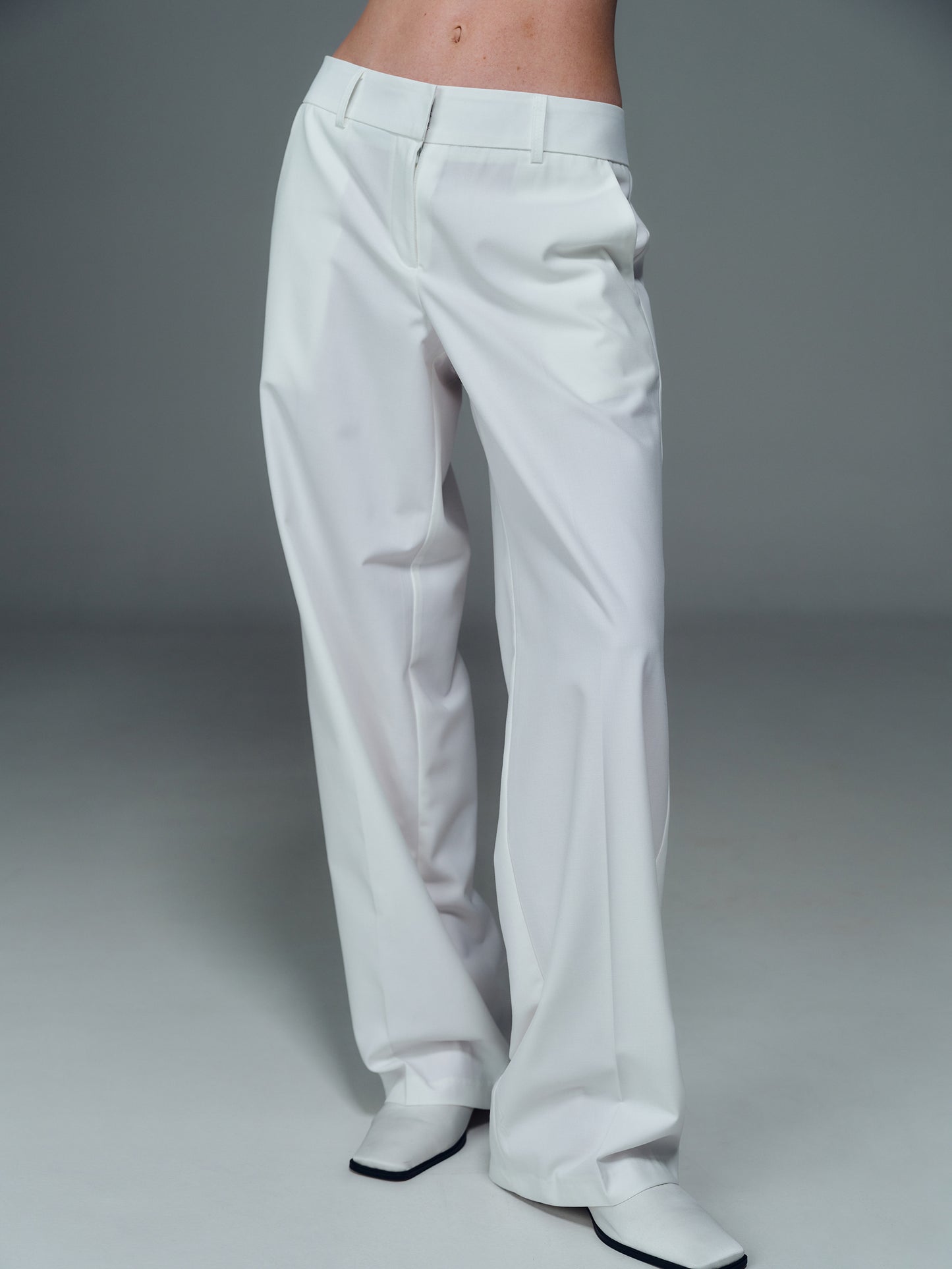 Straight Cut Trousers, White