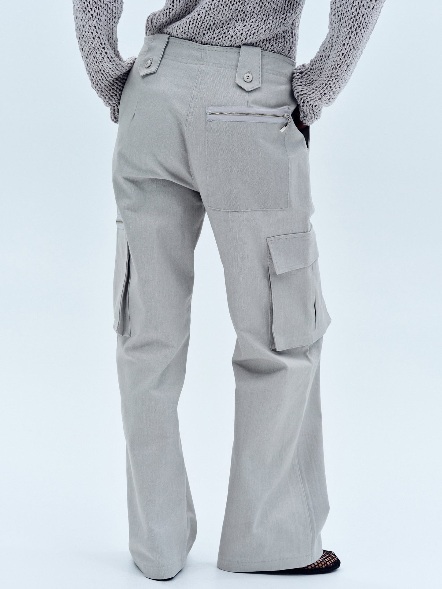 Rigid Pocket Cargo Pants, Cloud Grey