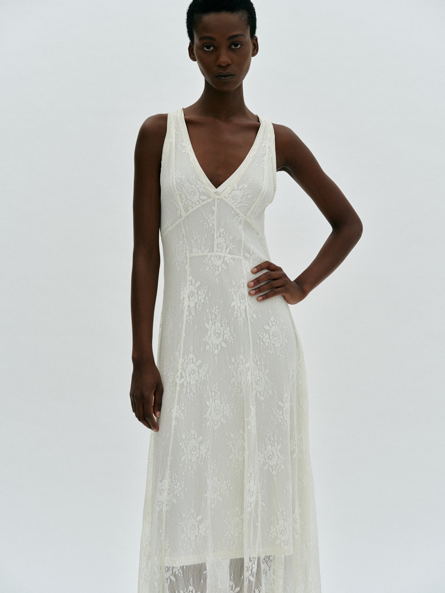 Chantilly Lace Dress, Ivory