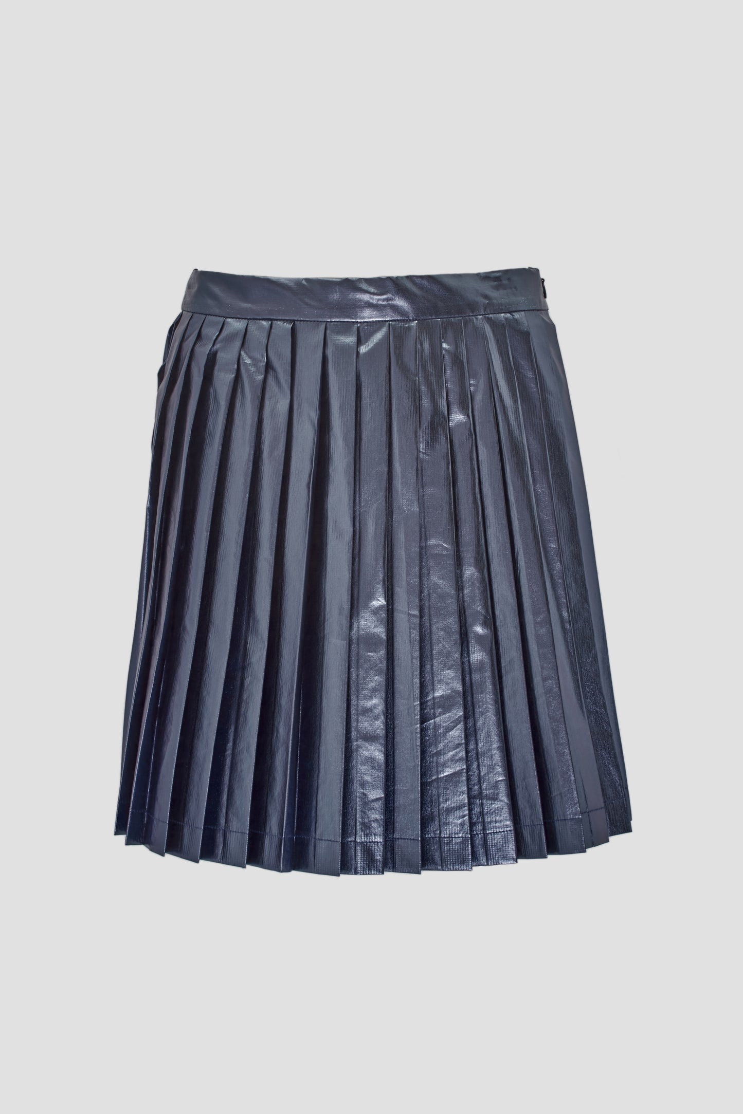 Metallic Pleated Skirt, Blue