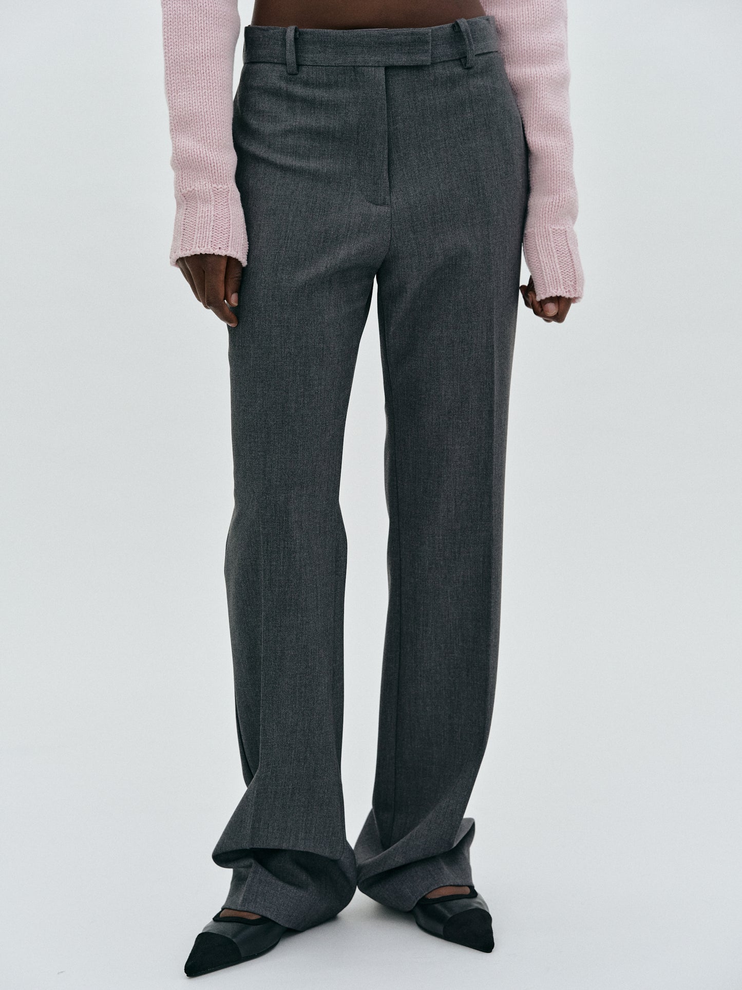 Full-Length Suit Trousers, Charcoal Grey