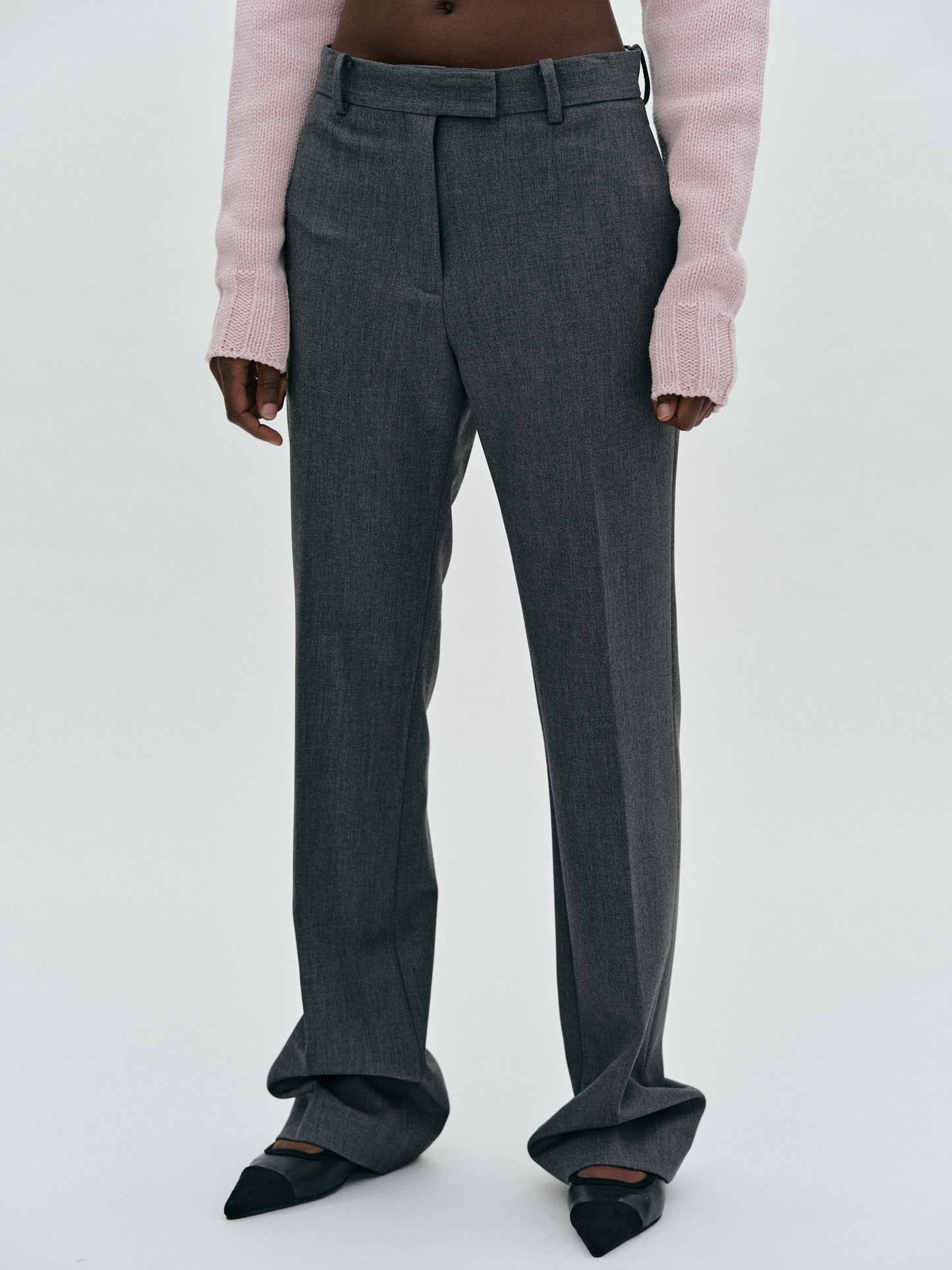 Full-Length Suit Trousers, Charcoal Grey