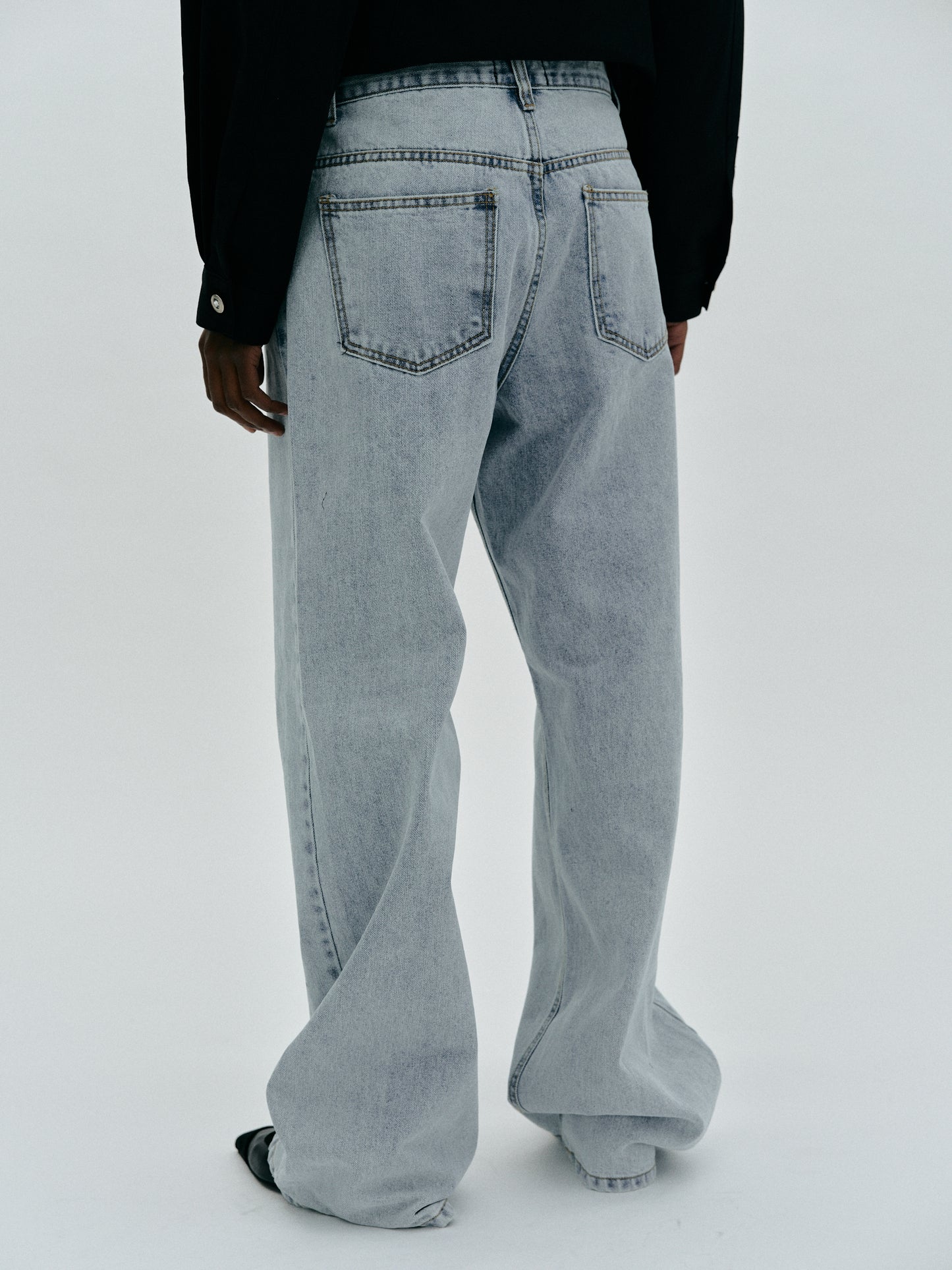 Relaxed Straight Jeans, Light Blue