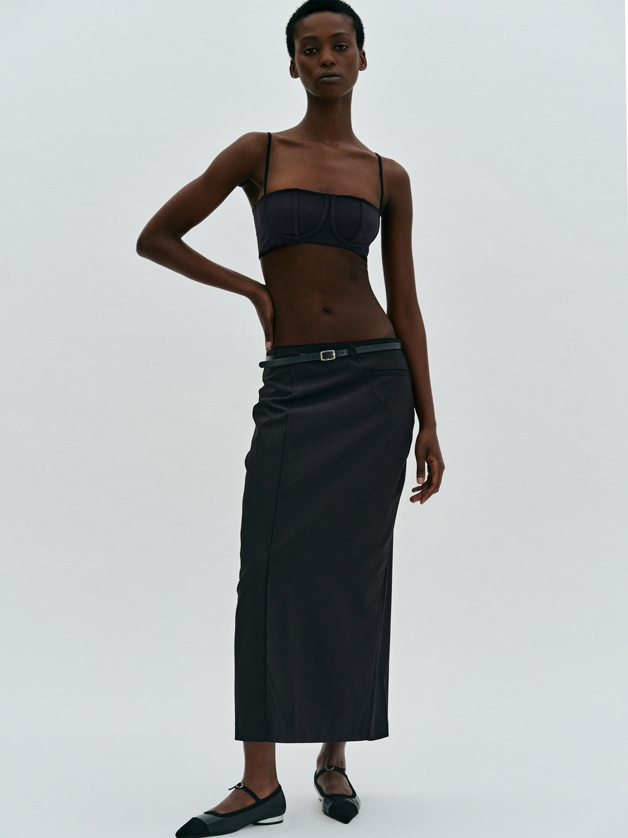 Belted maxi outlet skirt